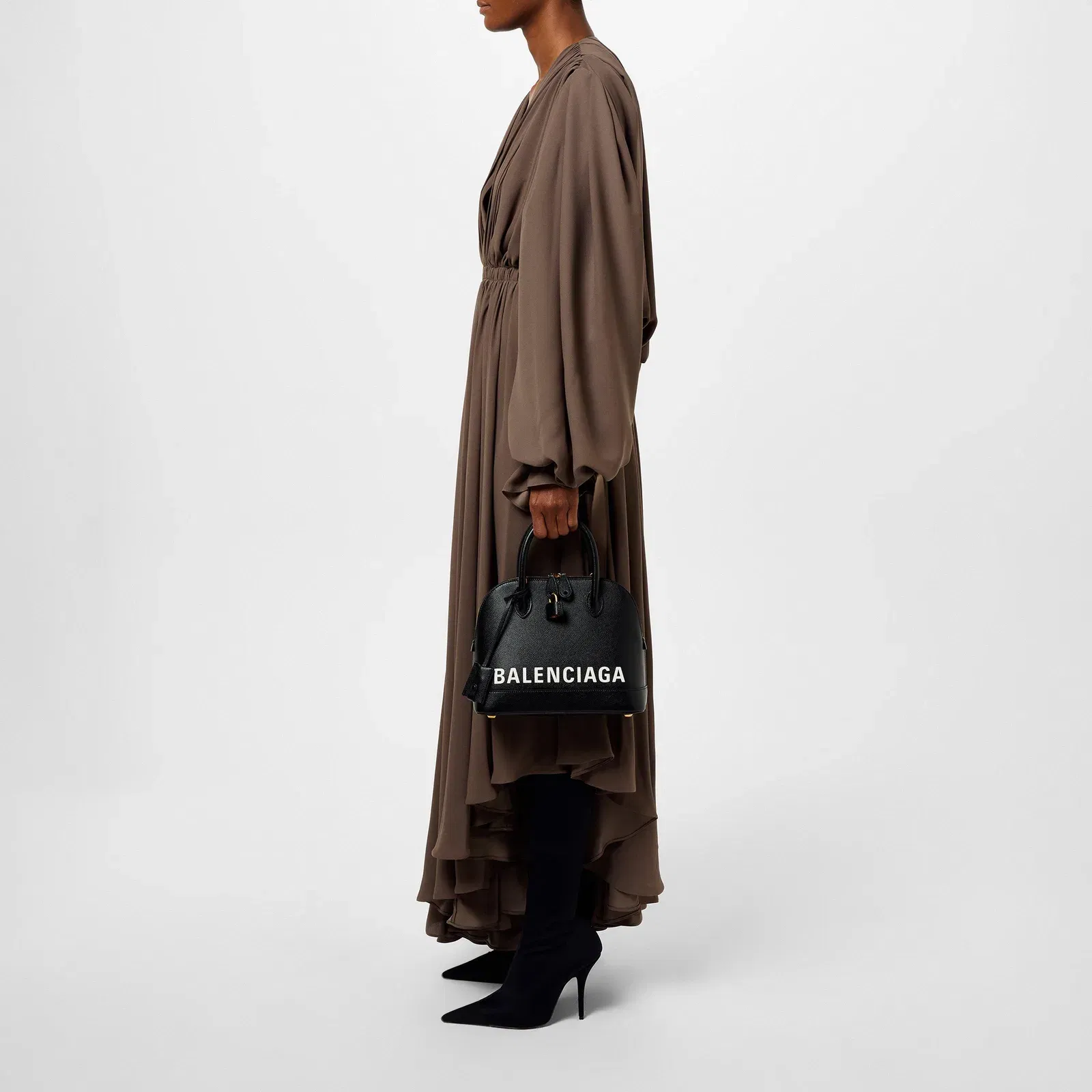 V Neck Draped Maxi Dress