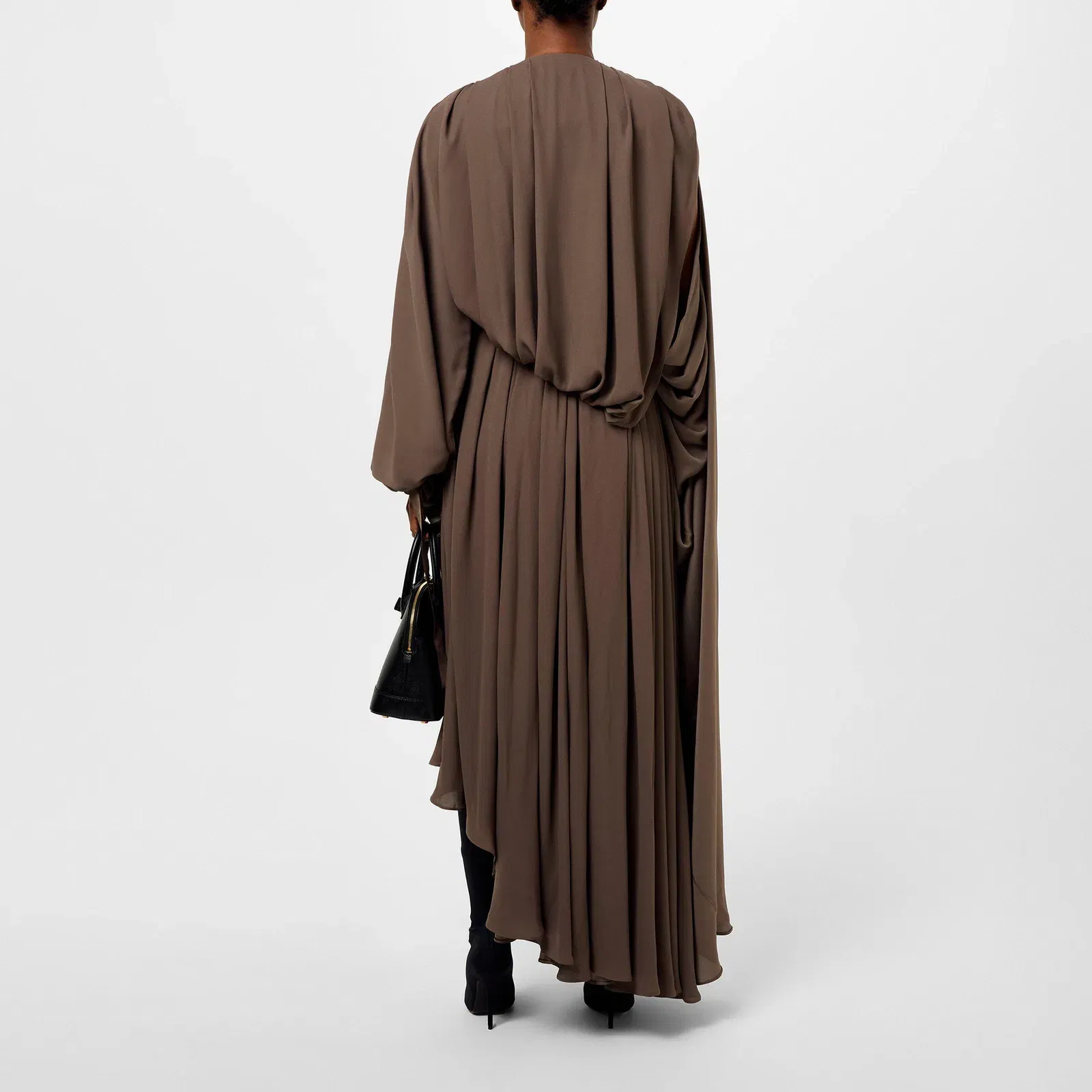 V Neck Draped Maxi Dress