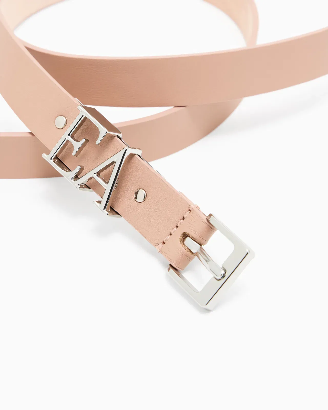 Emporio Armani Leather belt with moulded EA buckle