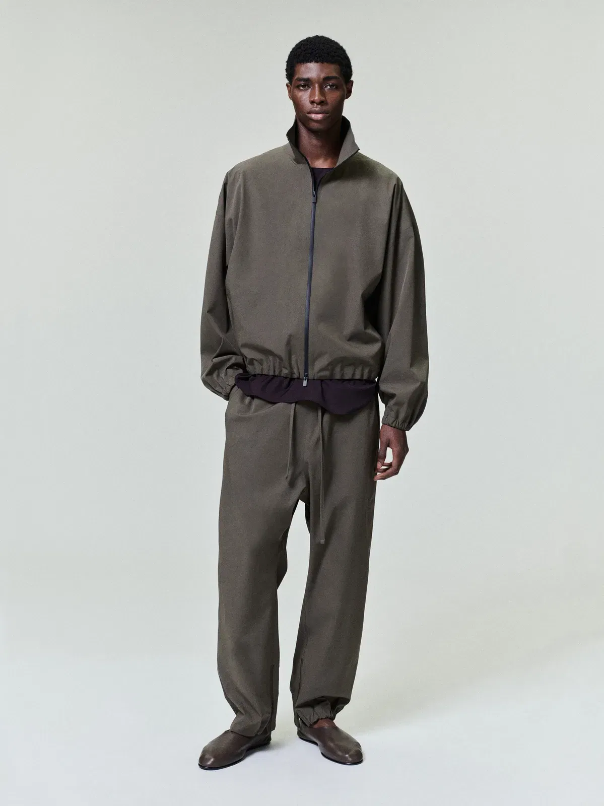 Essentials Bonded Nylon Tech Track Jacket Forest