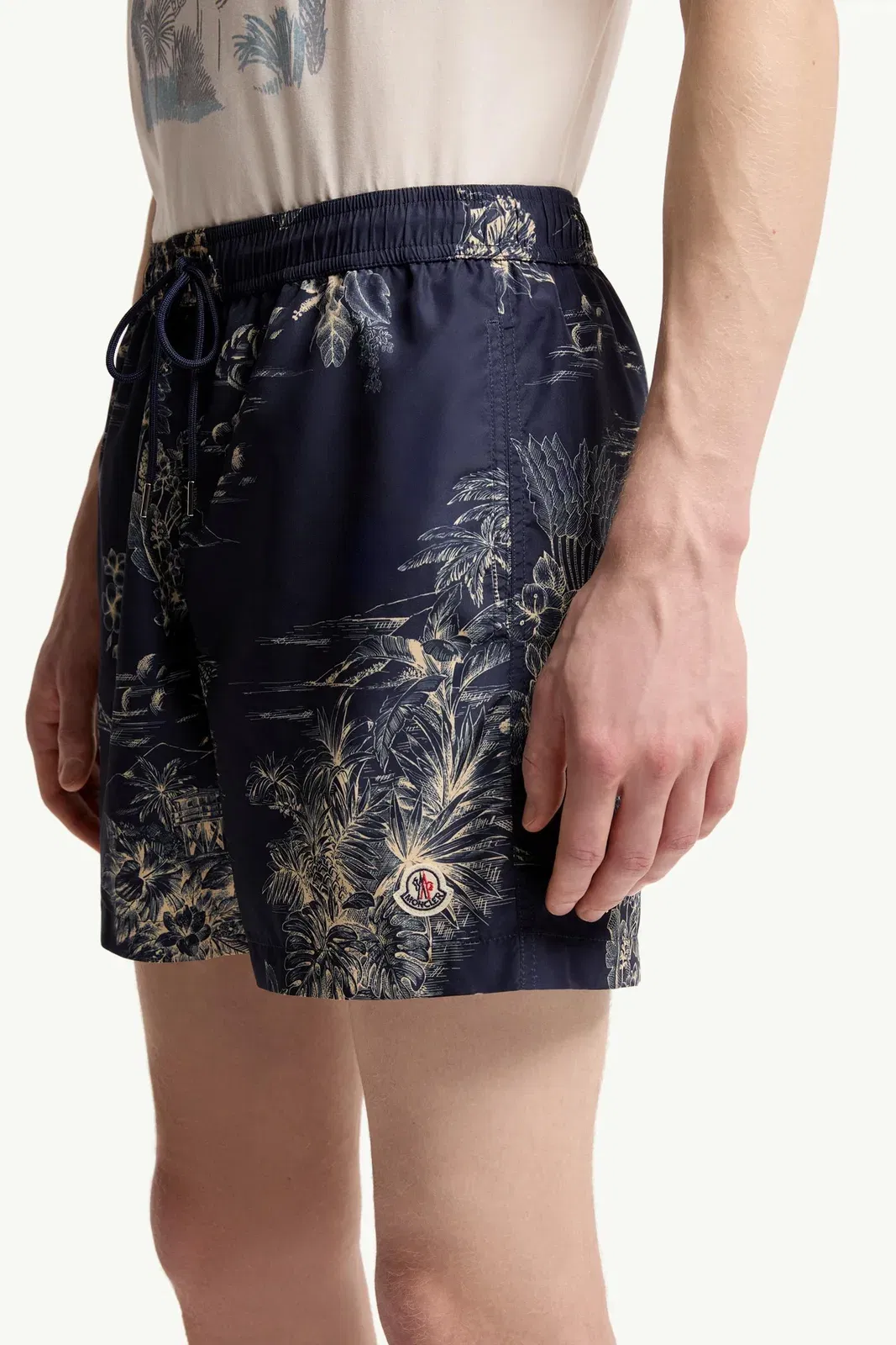 Moncler Floral Print Swim Shorts Navy Blue Navy Blue