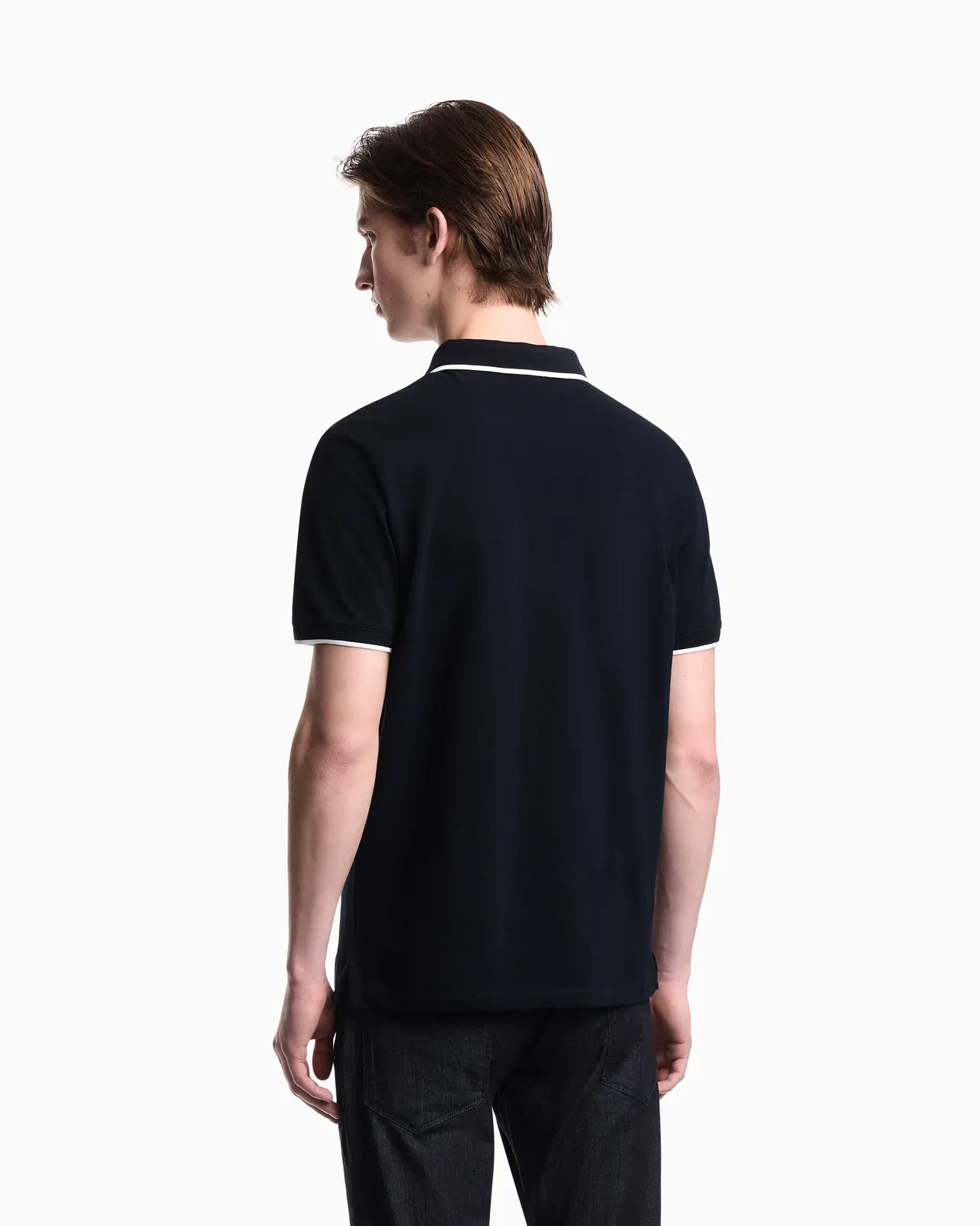 Emporio Armani V-neck piqué polo shirt