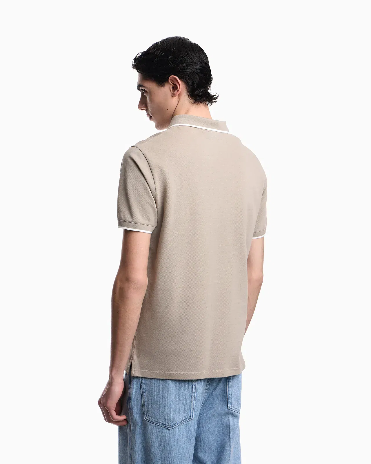 Emporio Armani V-neck piqué polo shirt