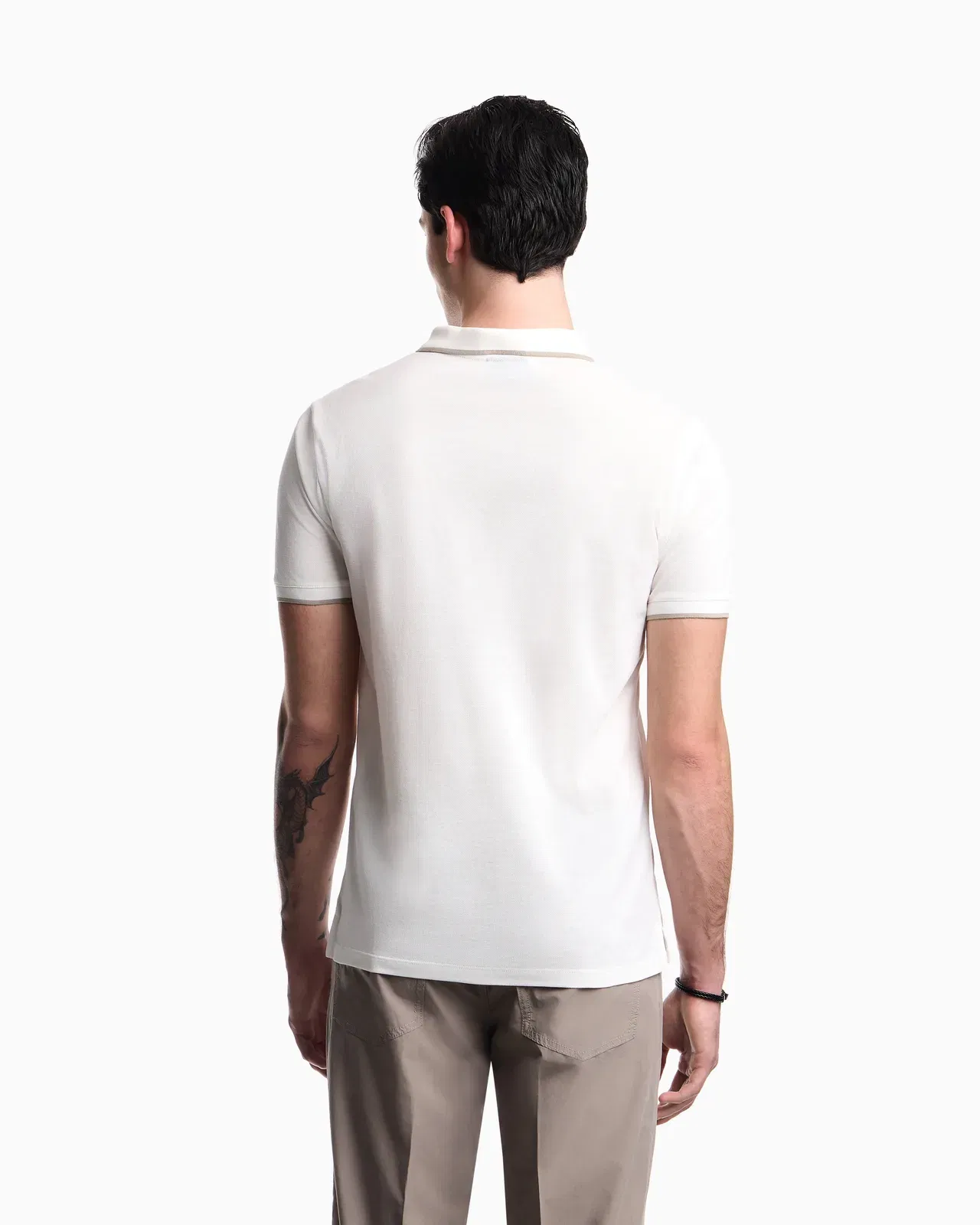 Emporio Armani V-neck piqué polo shirt