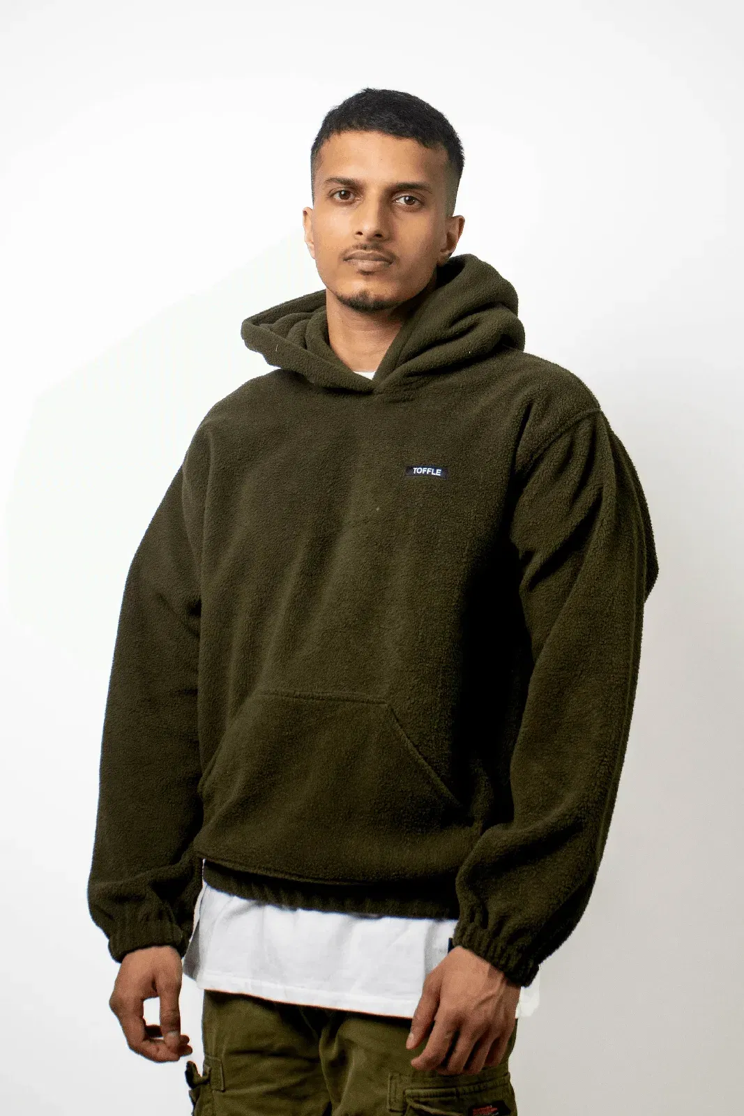 Olive Polar Fleece Hoodie