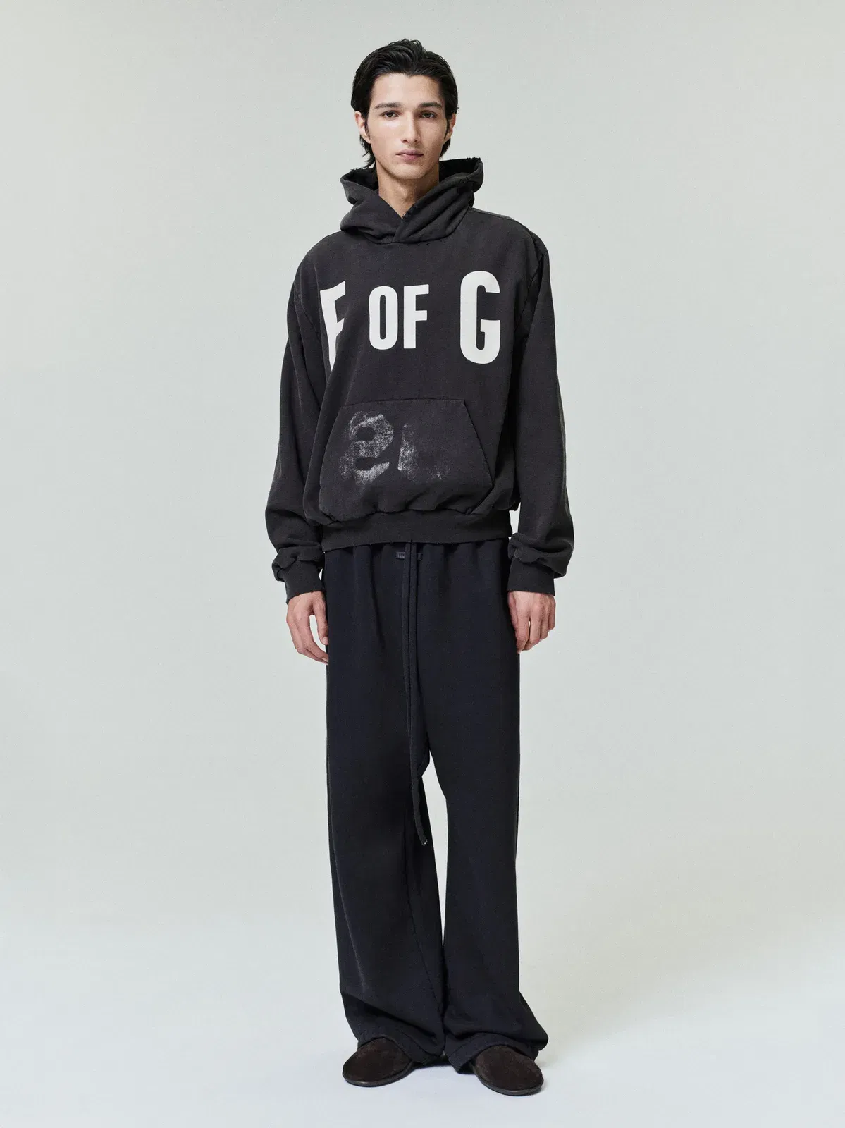 Essentials F Of G Classic Half Raglan Hoodie W/ Pocket Dark Brown