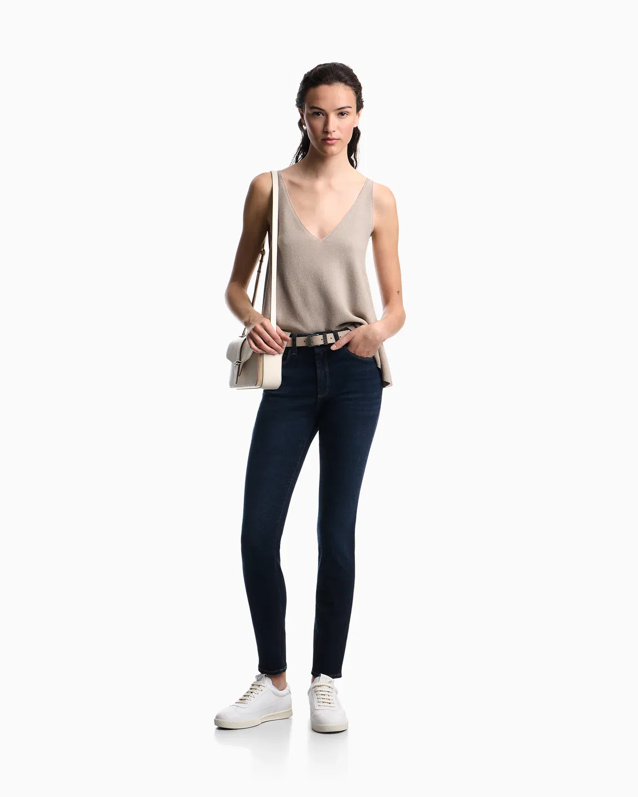Emporio Armani J20 worn-look, stretch-denim skinny jeans