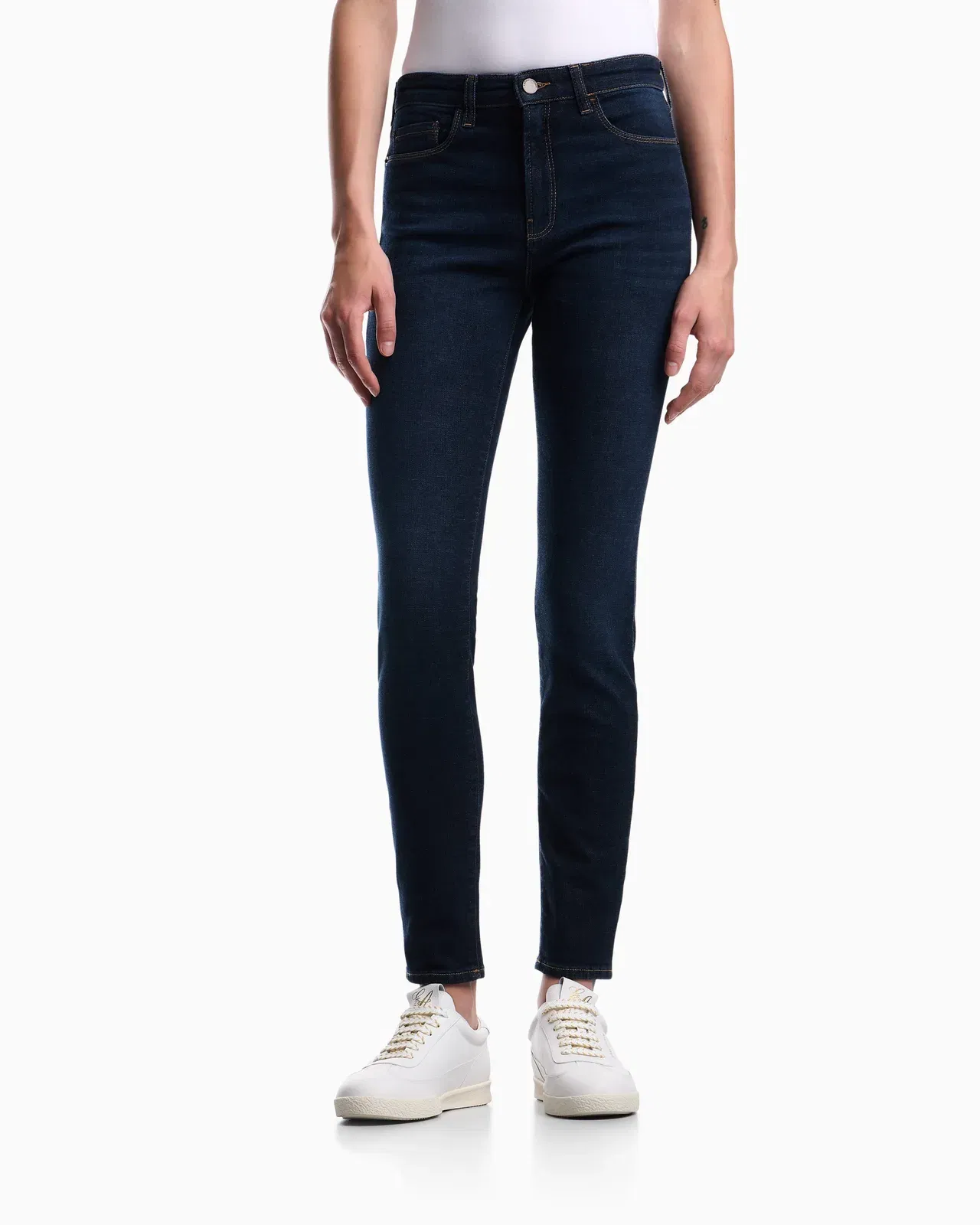 Emporio Armani J20 worn-look, stretch-denim skinny jeans