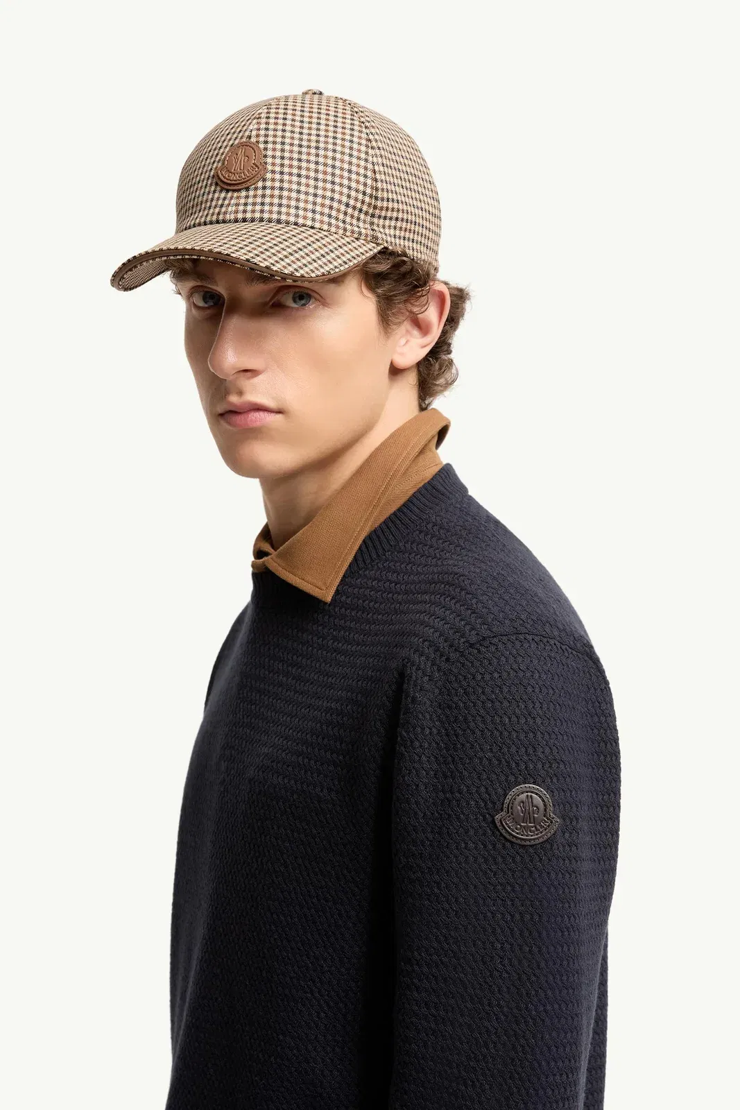Moncler Textured Cashmere & Wool Sweater Navy Blue Navy Blue