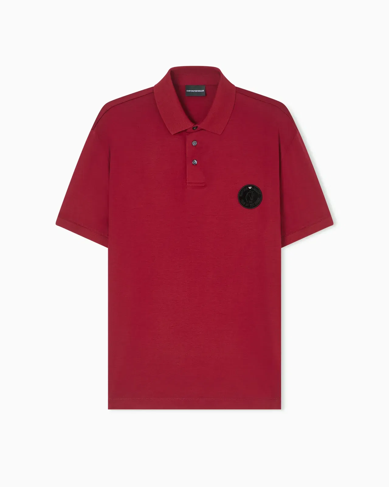 Emporio Armani Lunar New Year Lyocell-blend jersey polo shirt with patch