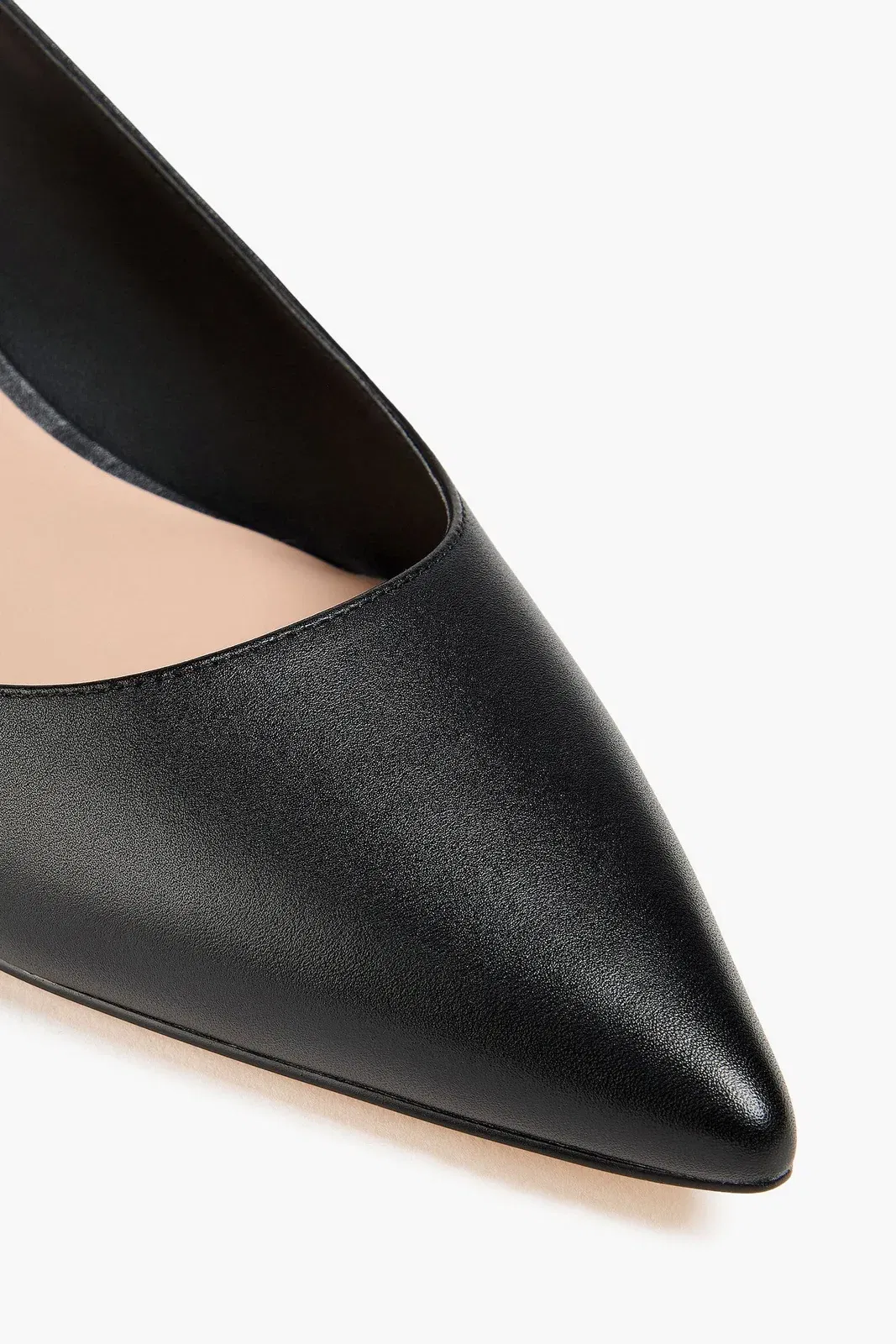 Stuart Weitzman Isla 50 Leather Slingback Pumps Black Women's