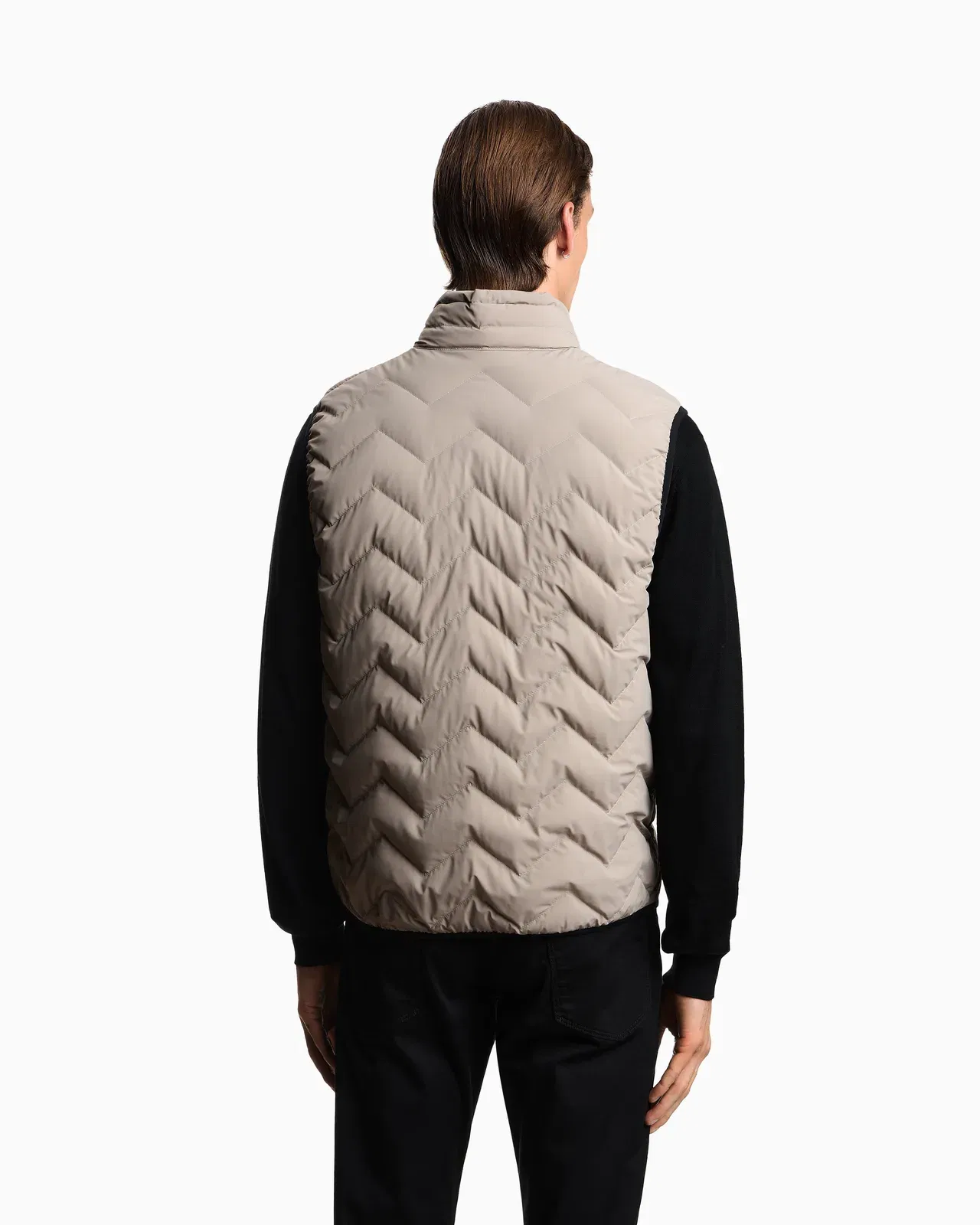 Emporio Armani Nylon down jacket sleeveless with a chevron quilt Essential