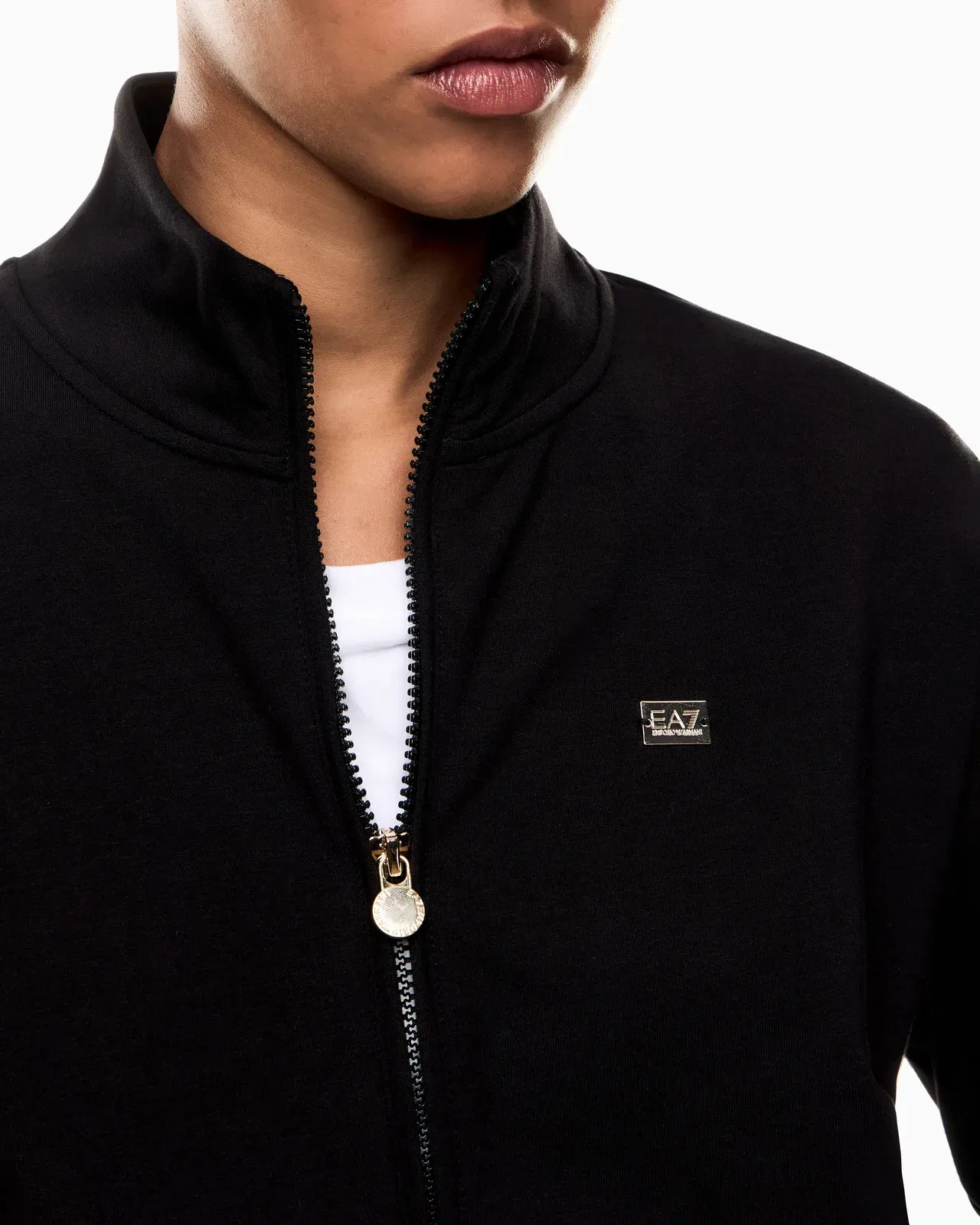 EA7 Cotton stretch suit with zip and metal logo Core Lady