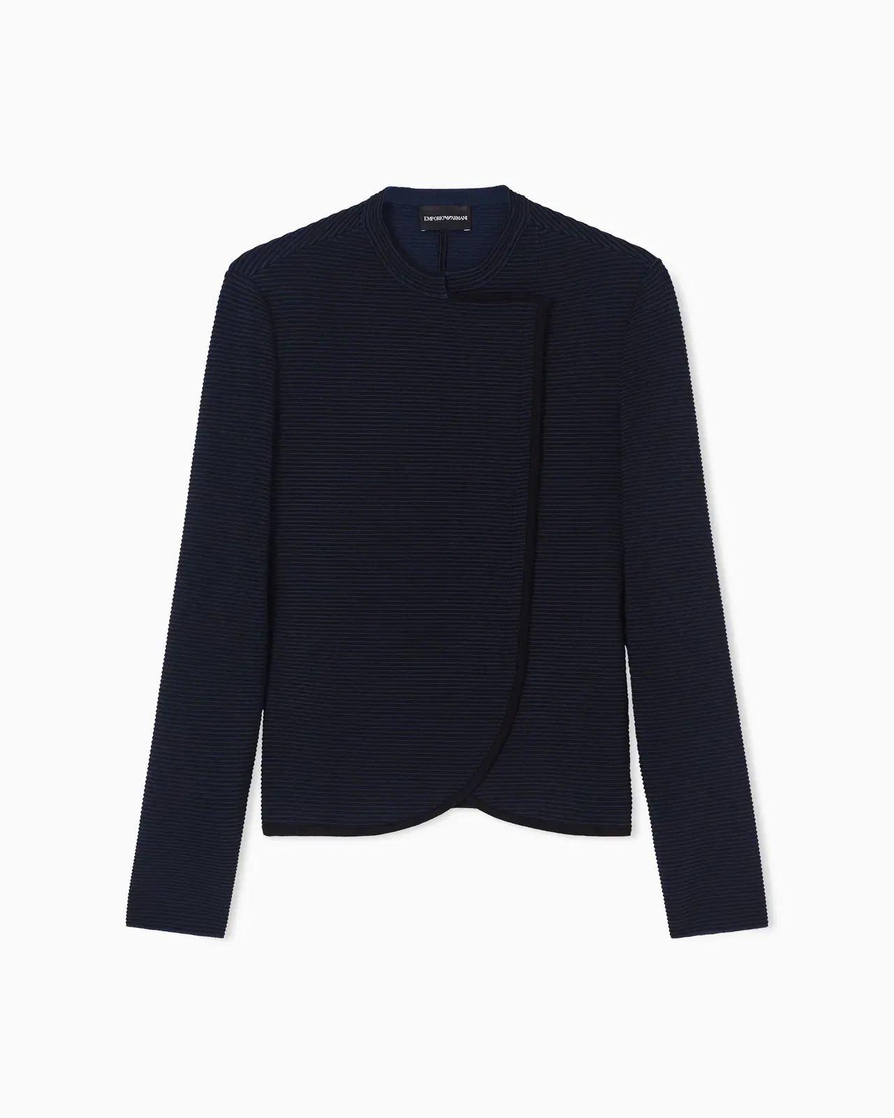 Emporio Armani ottoman fabric jacket with off-centre closure