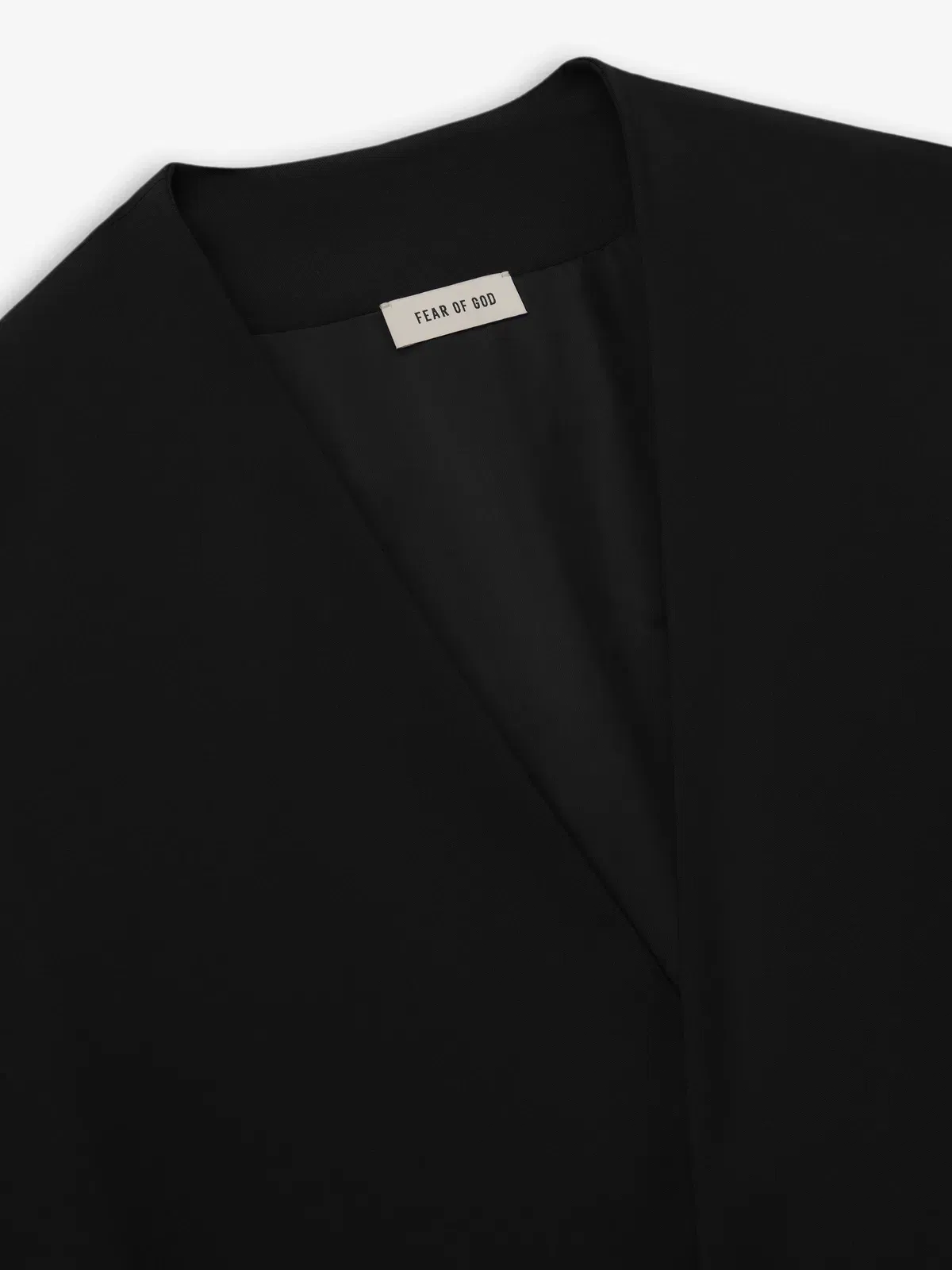 Essentials Easy Care Wool Relaxed Lapelless Jacket Black