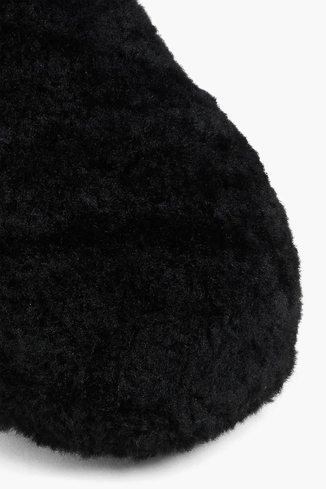 Amina Muaddi Giuly Shearling Slippers Black Women's