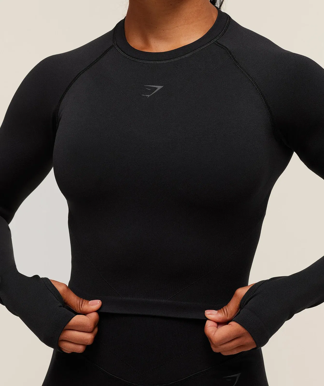 Gymshark Activate Long Sleeve Crop Top - Black