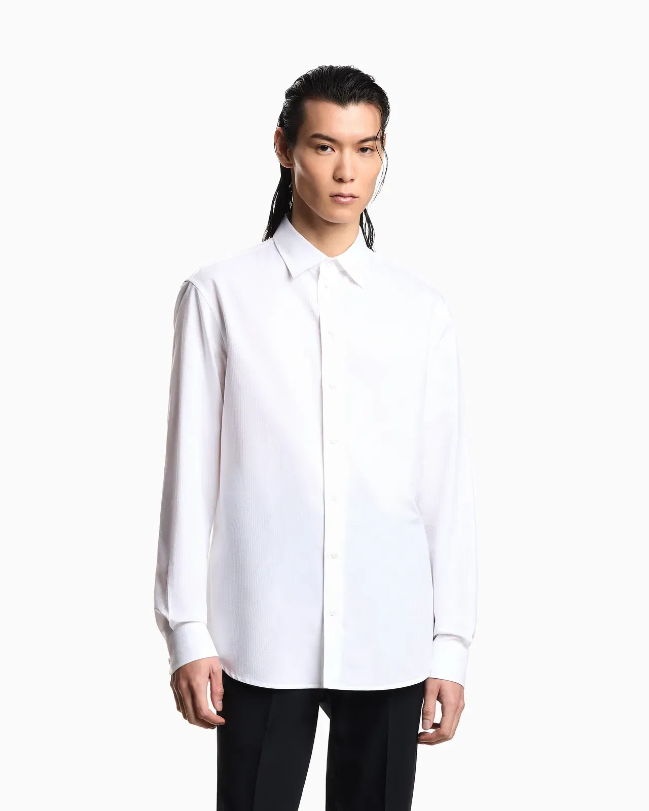 Emporio Armani Micro-textured fabric shirt