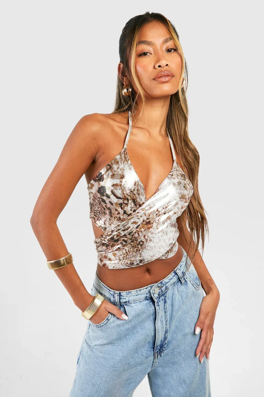 Foil Wrap Detail Top