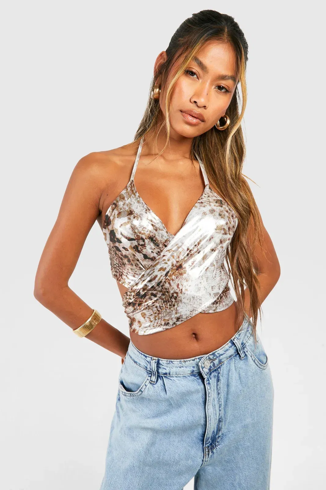 Foil Wrap Detail Top