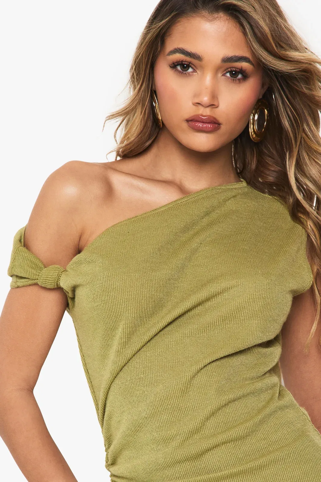 Textured Off Shoulder Ruched Top