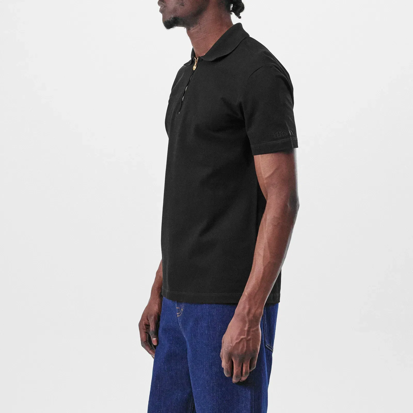 Zipped Short-Sleeve Polo Shirt