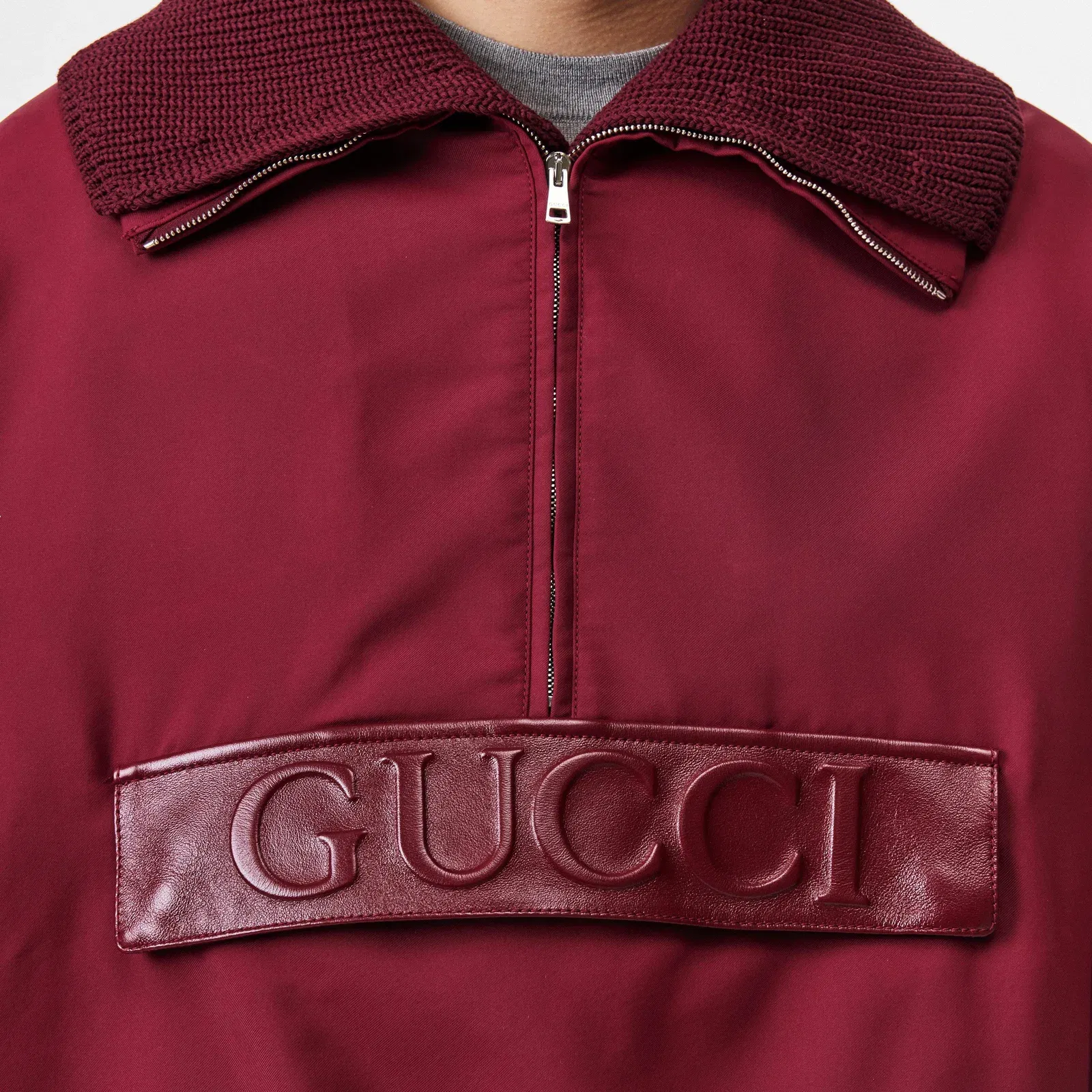 Techno Garbardine Caban Point Collar Long Sleeve Mid-Length Oversized Fit Rain Anorak