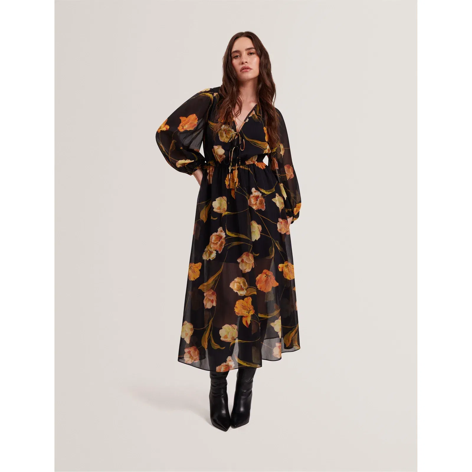 Plain Midi Tea Dress