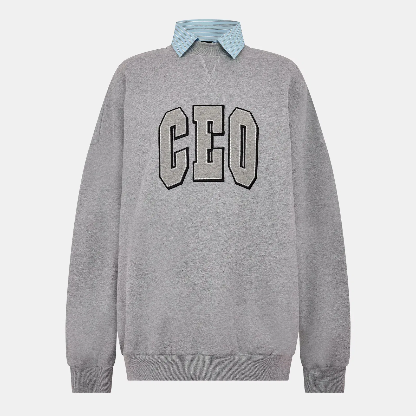 Crew Neck Ribbed Sweatshirt