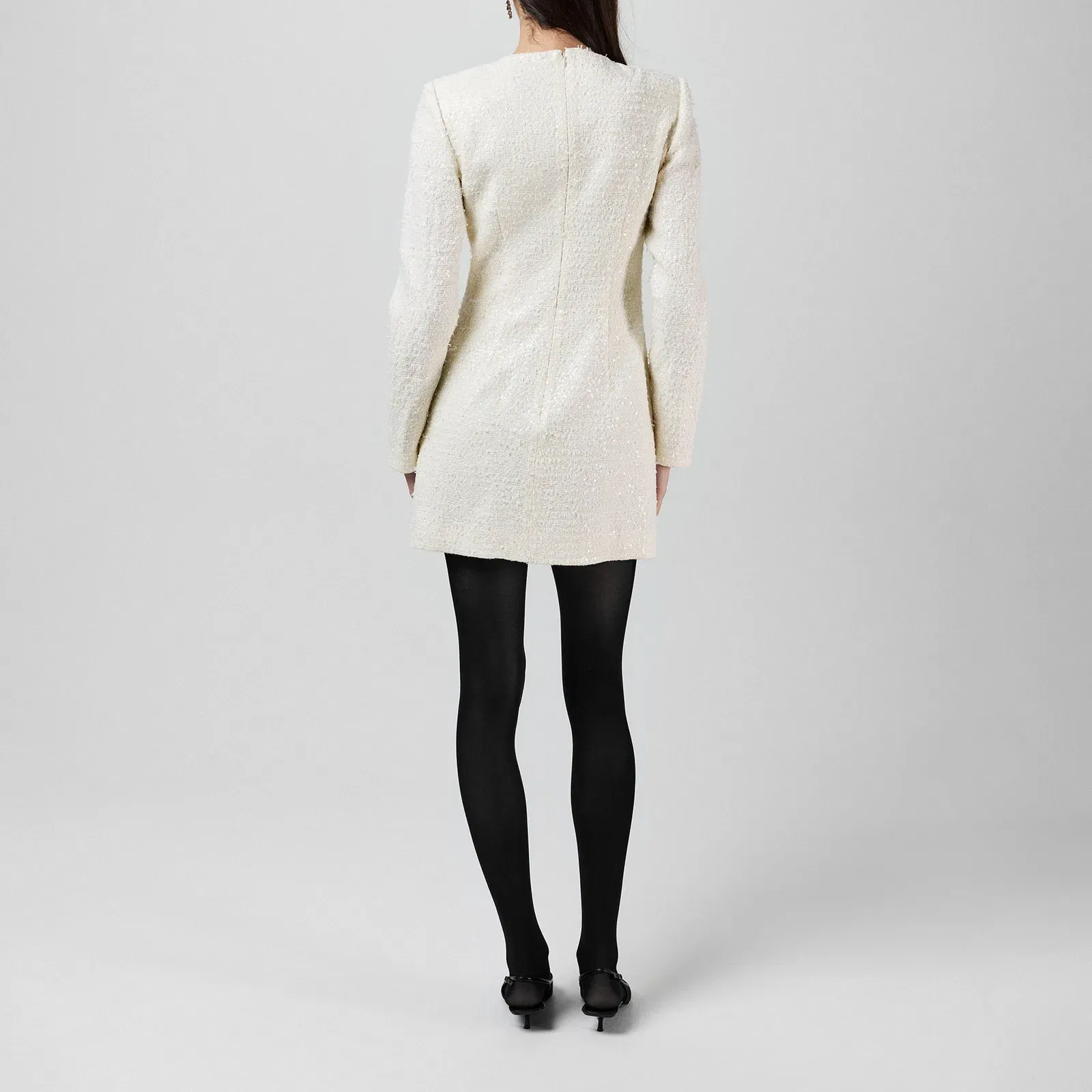 Boucle Diamante Bow Mini Dress