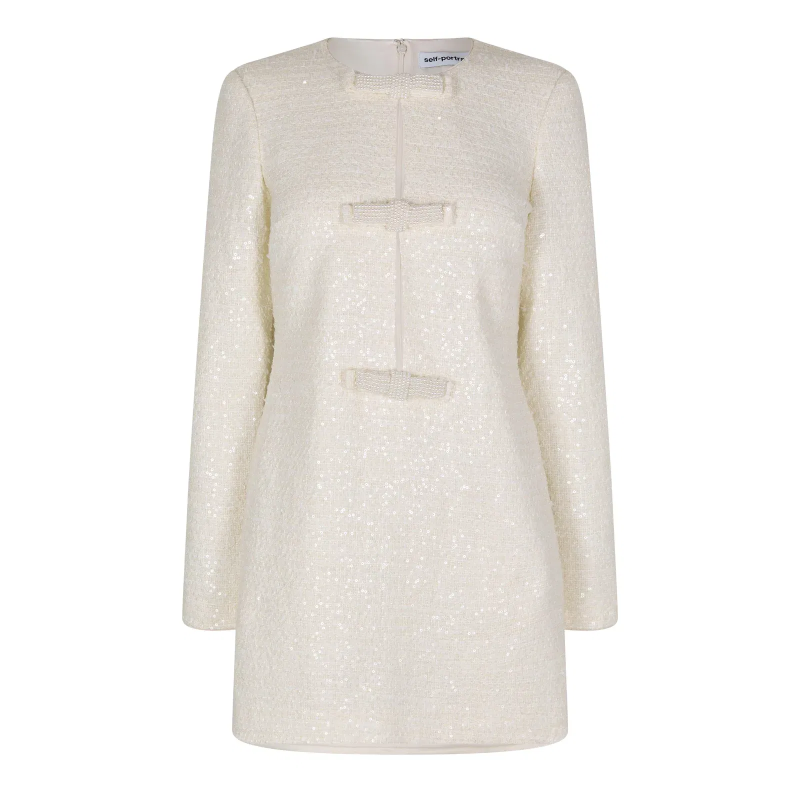 Boucle Diamante Bow Mini Dress
