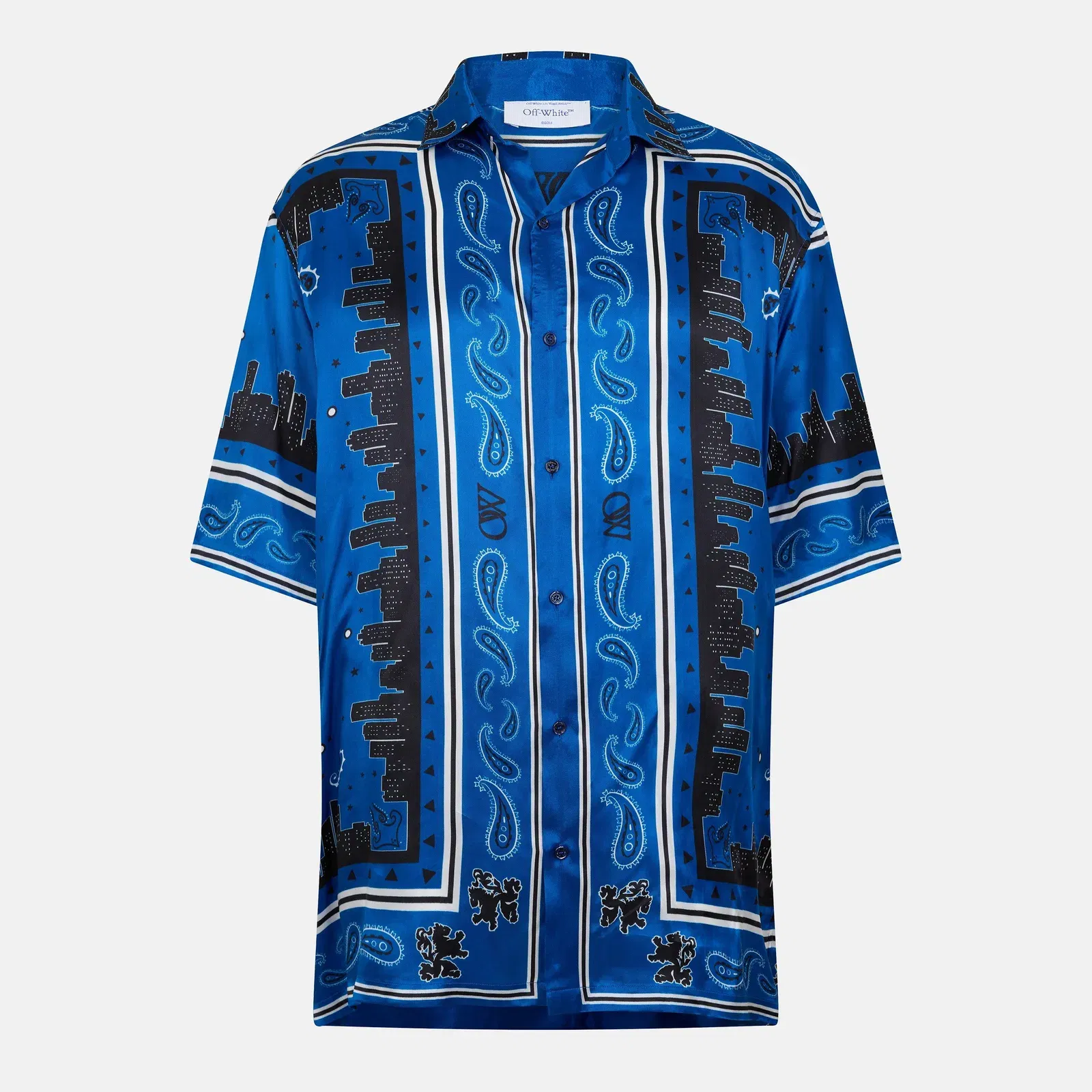 Bandana Short Sleeve Relaxed Fit Bowling Shirt