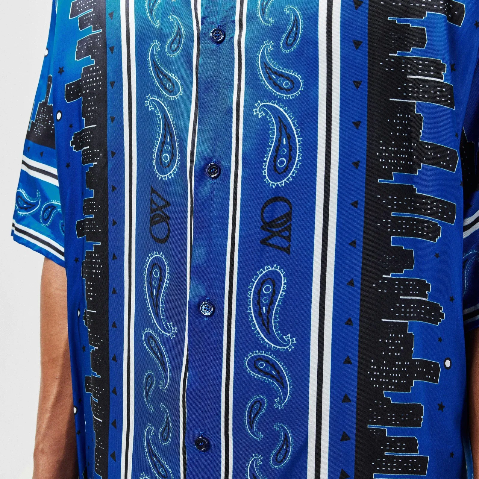 Bandana Short Sleeve Relaxed Fit Bowling Shirt