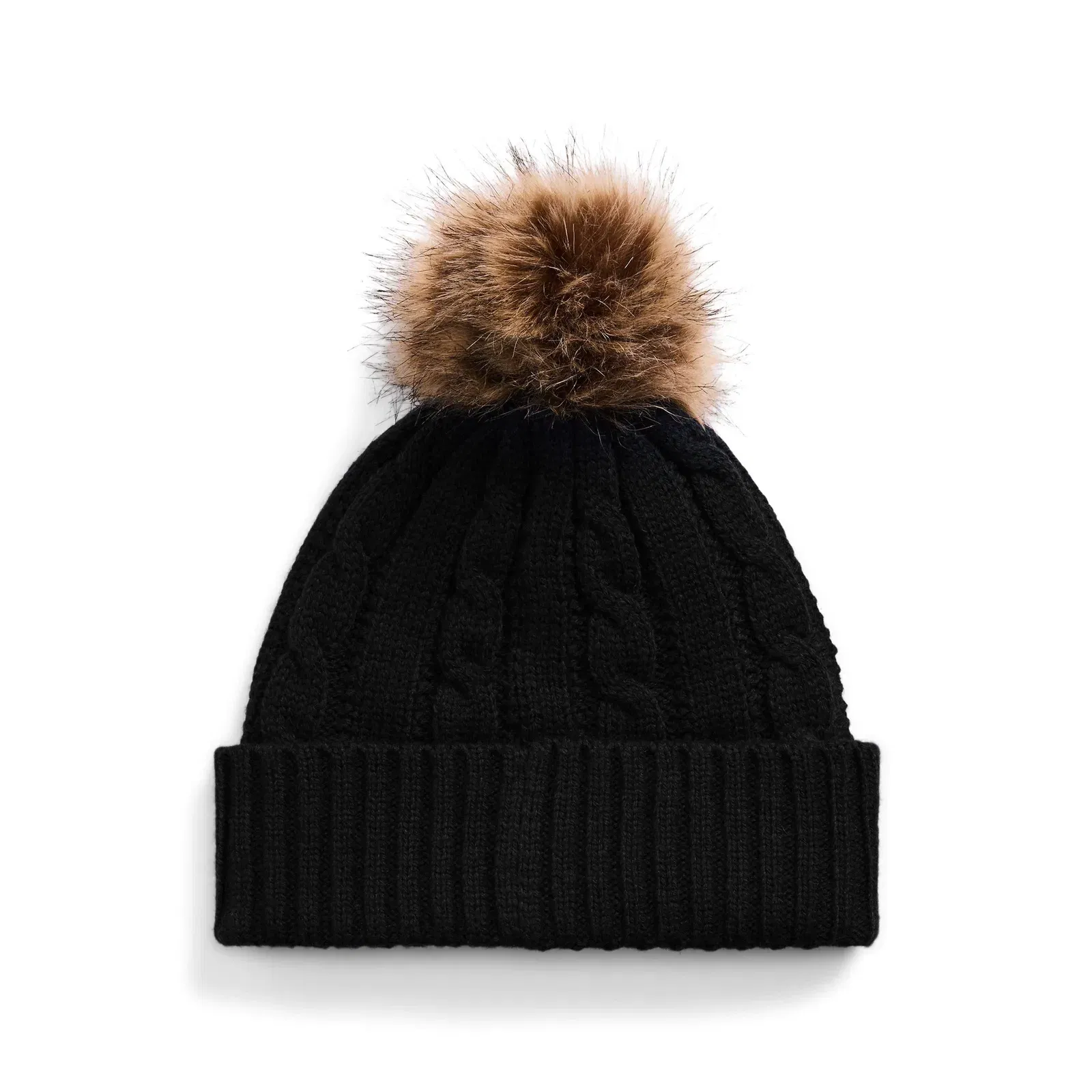 Pom-Pom Cable-Knit Beanie