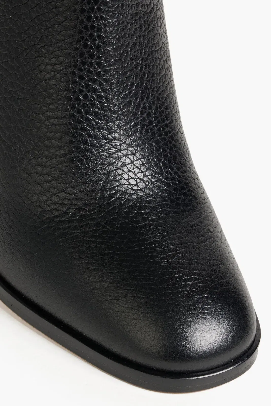 Valentino Garavani Rockstud Pebbled-Leather Ankle Boots Black Women's
