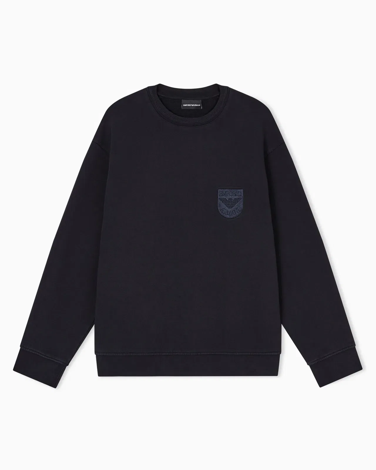 Emporio Armani French terry jersey sweatshirt with shield embroidery