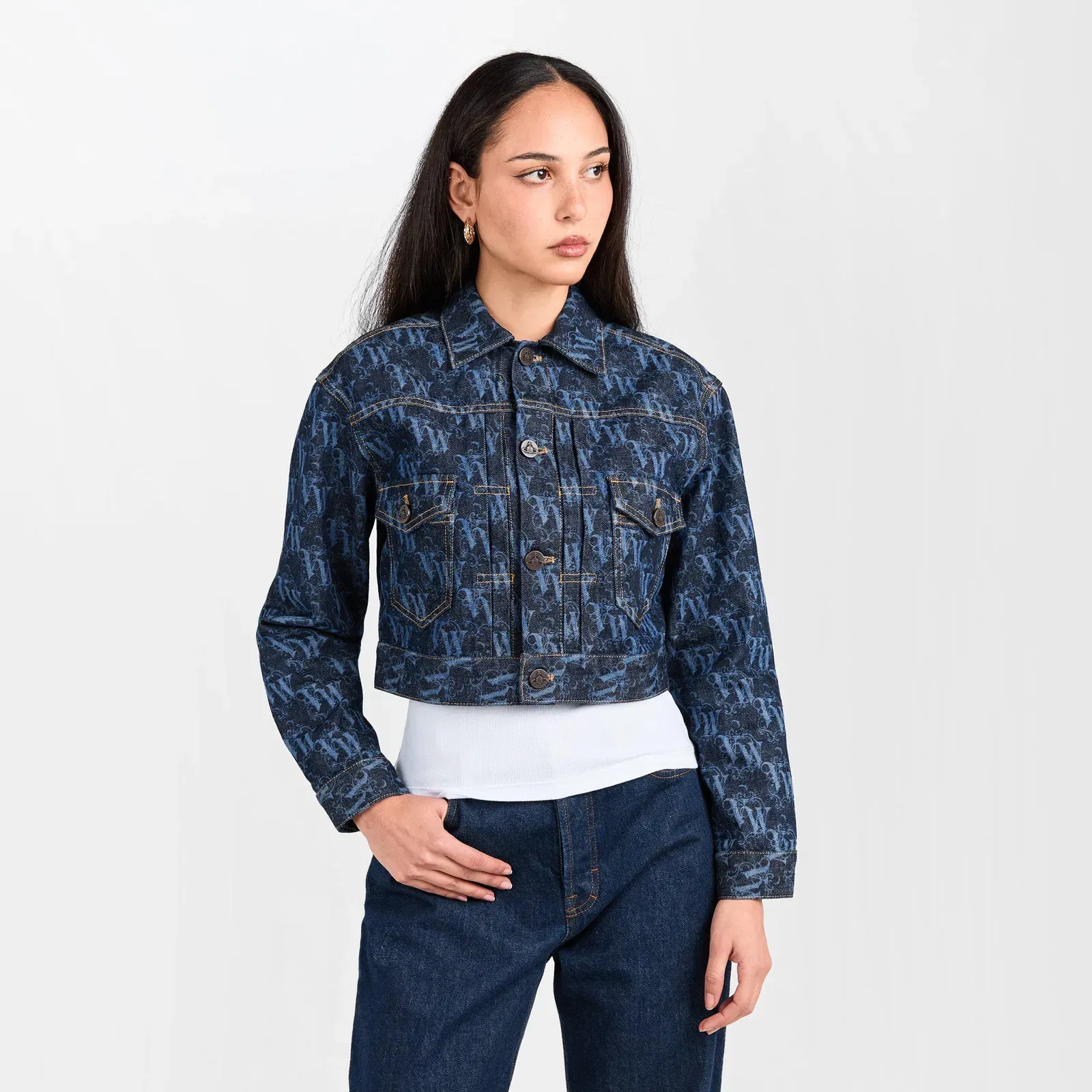 Viv Logo Structured Jean Jacket