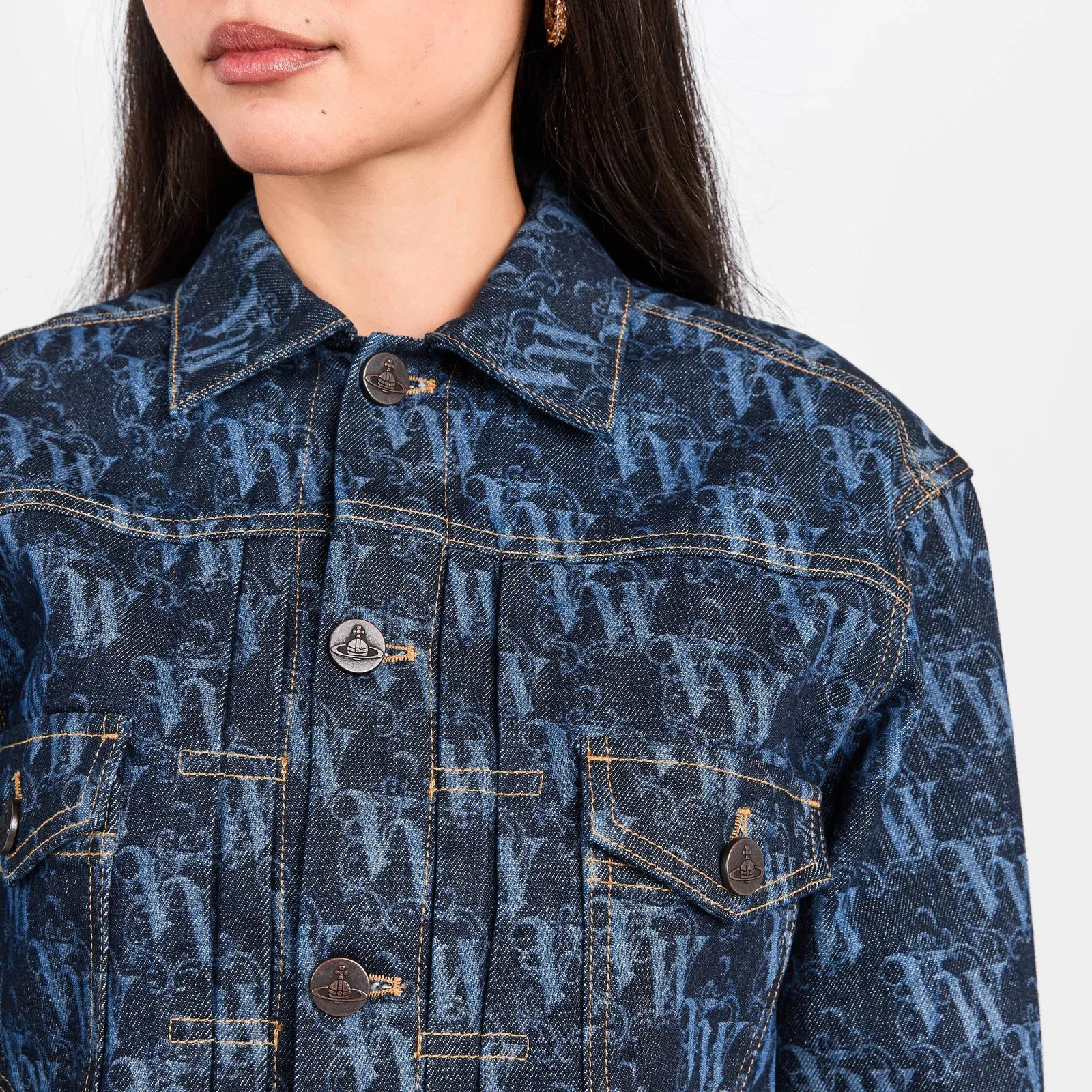 Viv Logo Structured Jean Jacket