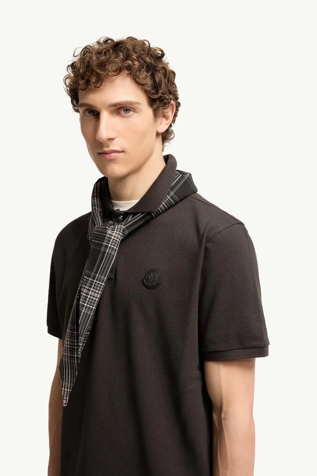 Moncler Logo Patch Cotton Piquet Polo Shirt Olive Green Olive Green