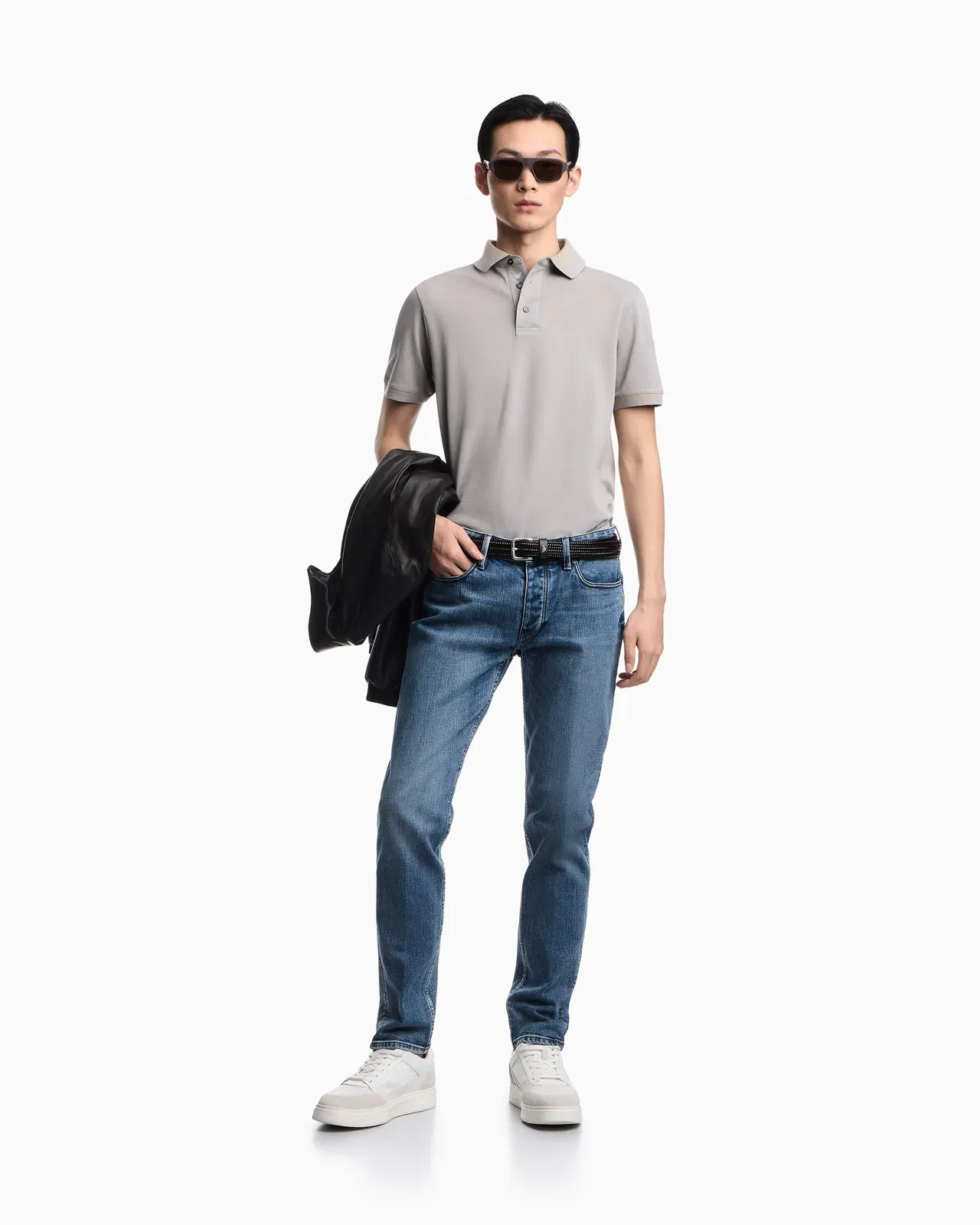 Emporio Armani J75 slim-fit, stretch denim jeans with micro spots