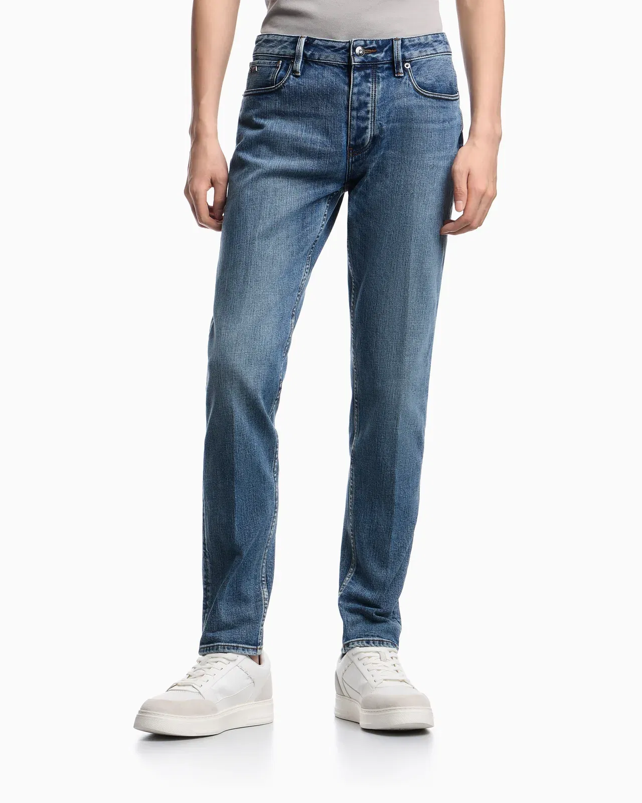 Emporio Armani J75 slim-fit, stretch denim jeans with micro spots