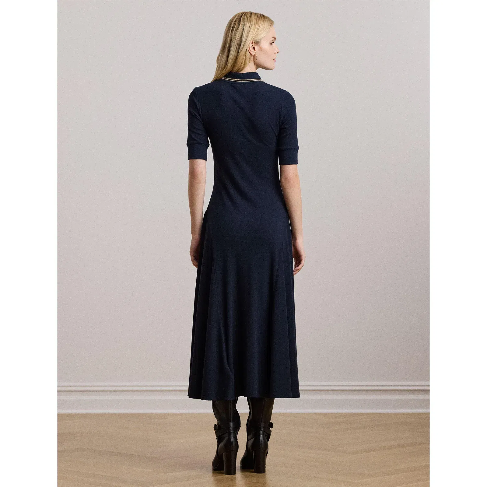 Cotton-Blend Polo Dress