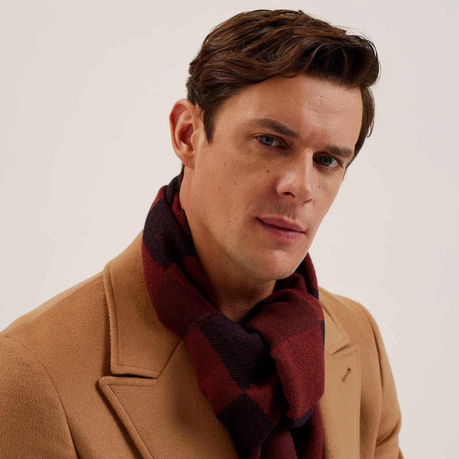 Grid Check Midweight Scarf