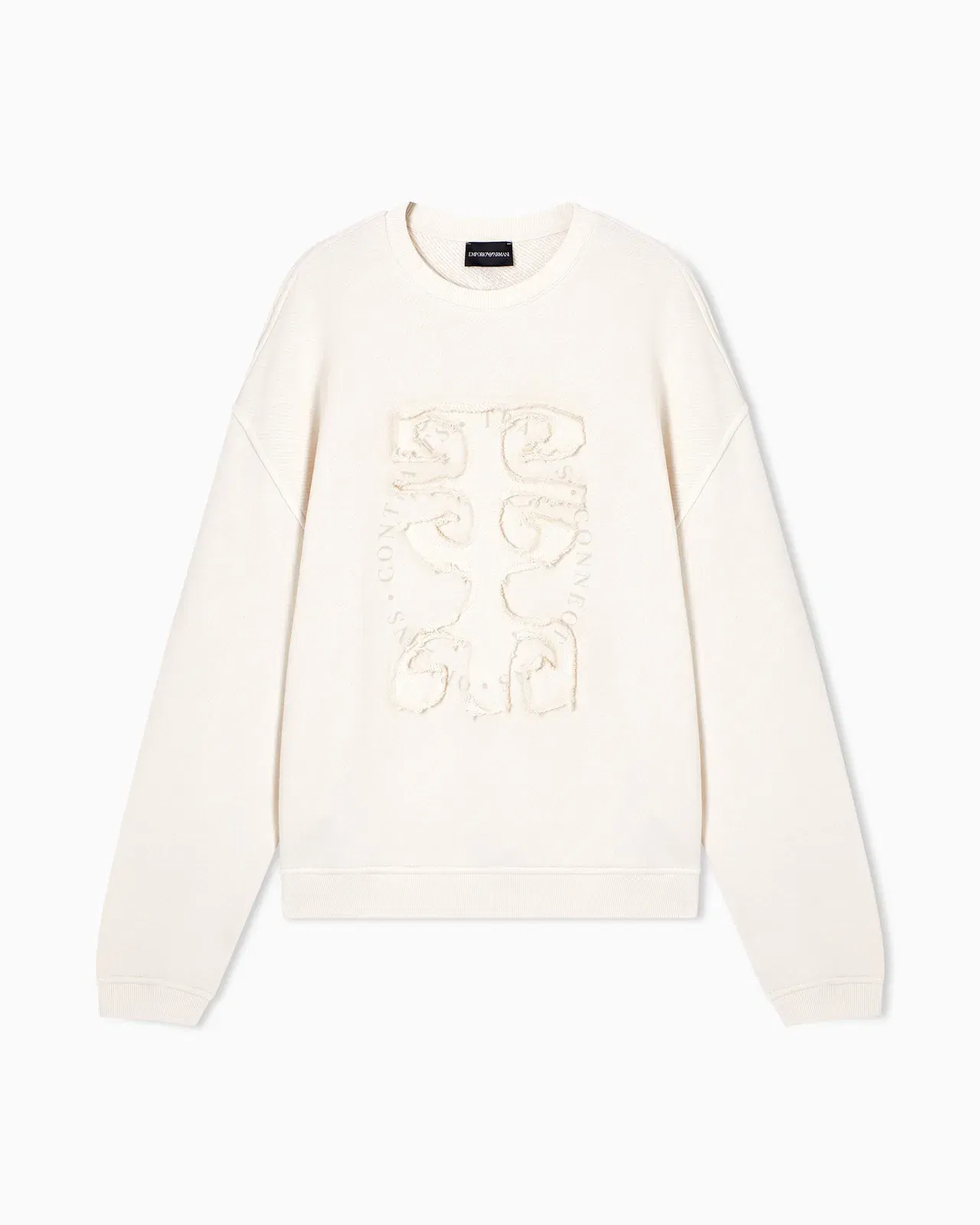 Emporio Armani Jersey twill sweatshirt with raw-cut decoration