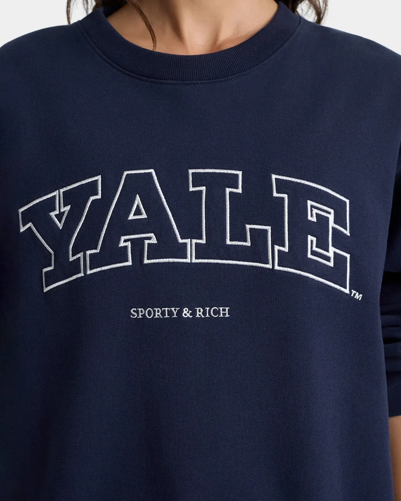 Yale Ivy Crewneck - Navy/White