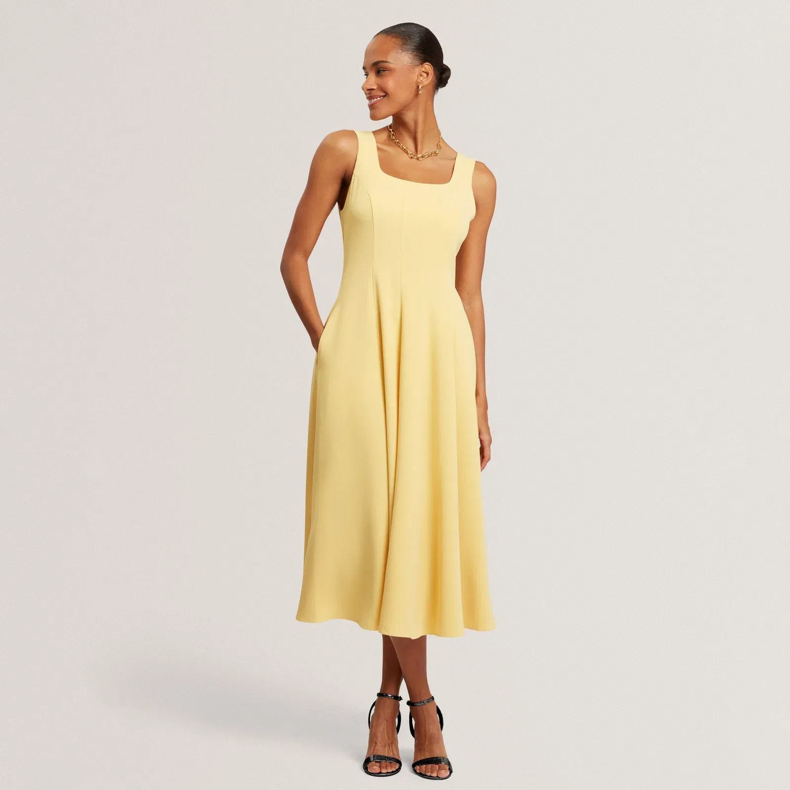 Ted Baker Panelled Scoop Neck Sleeveless Midi Dress