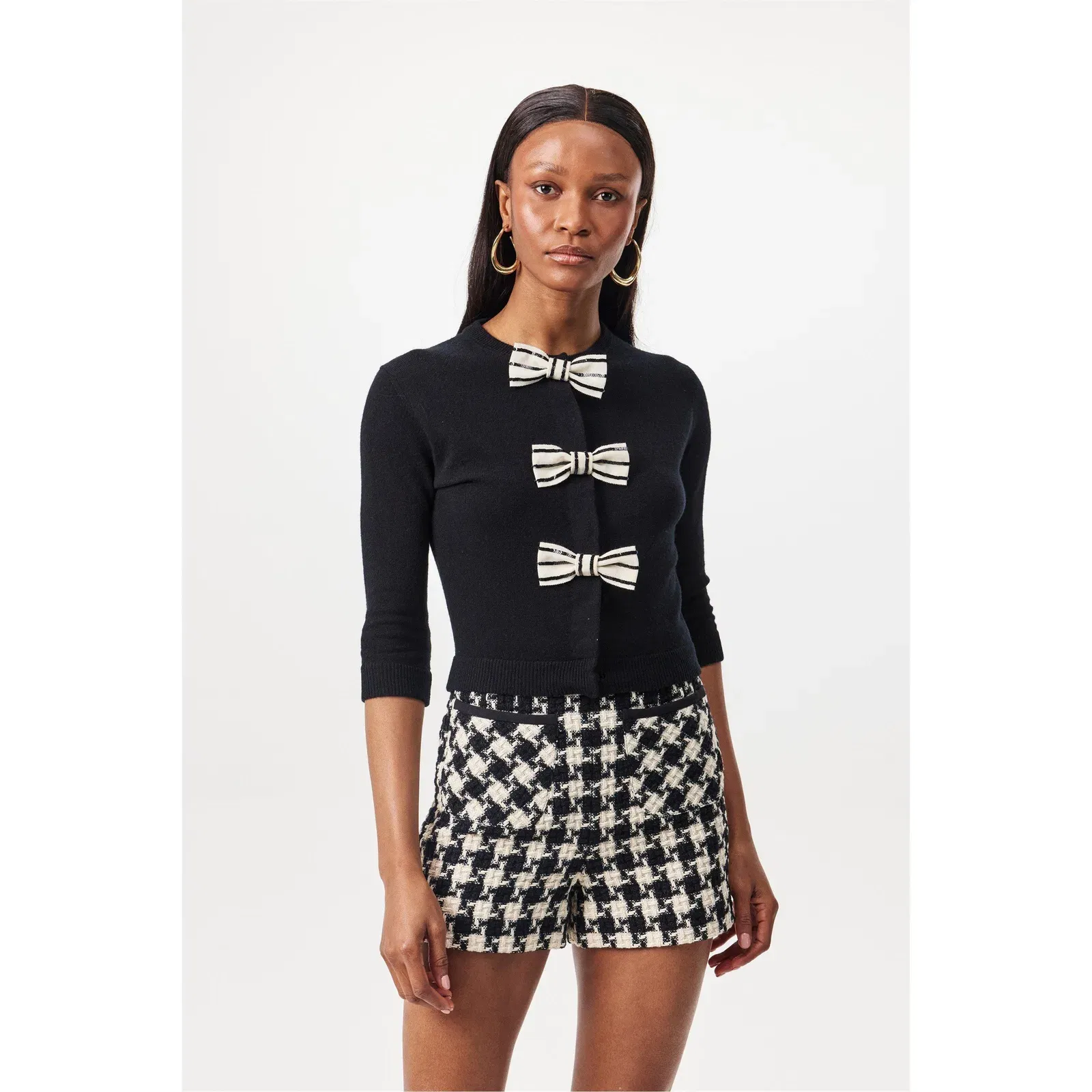 Cardigan With Embroidered Bows