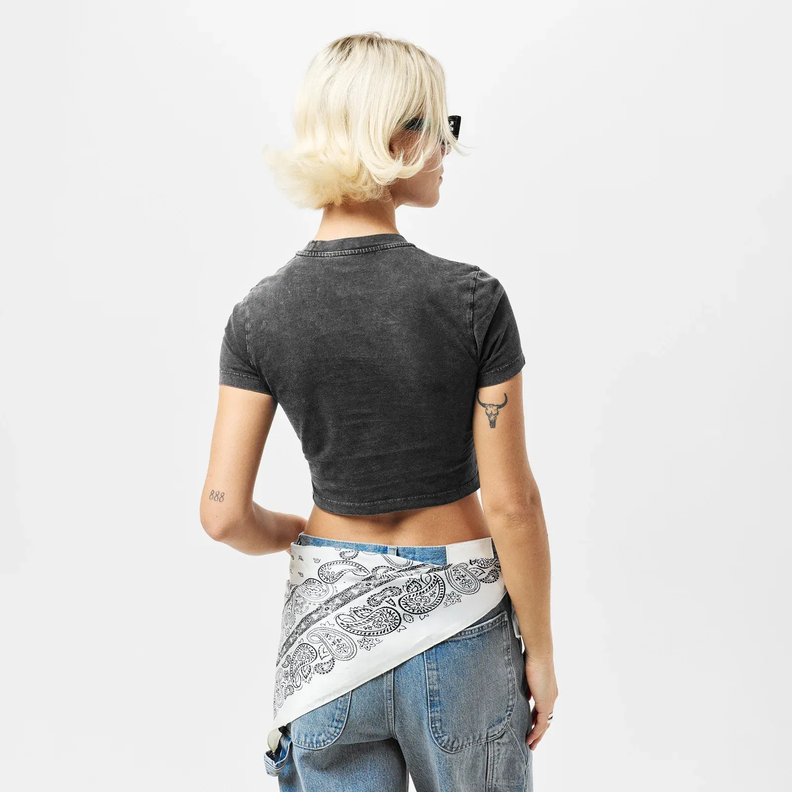 Marble Cropped Fitted Baby T-Shirt