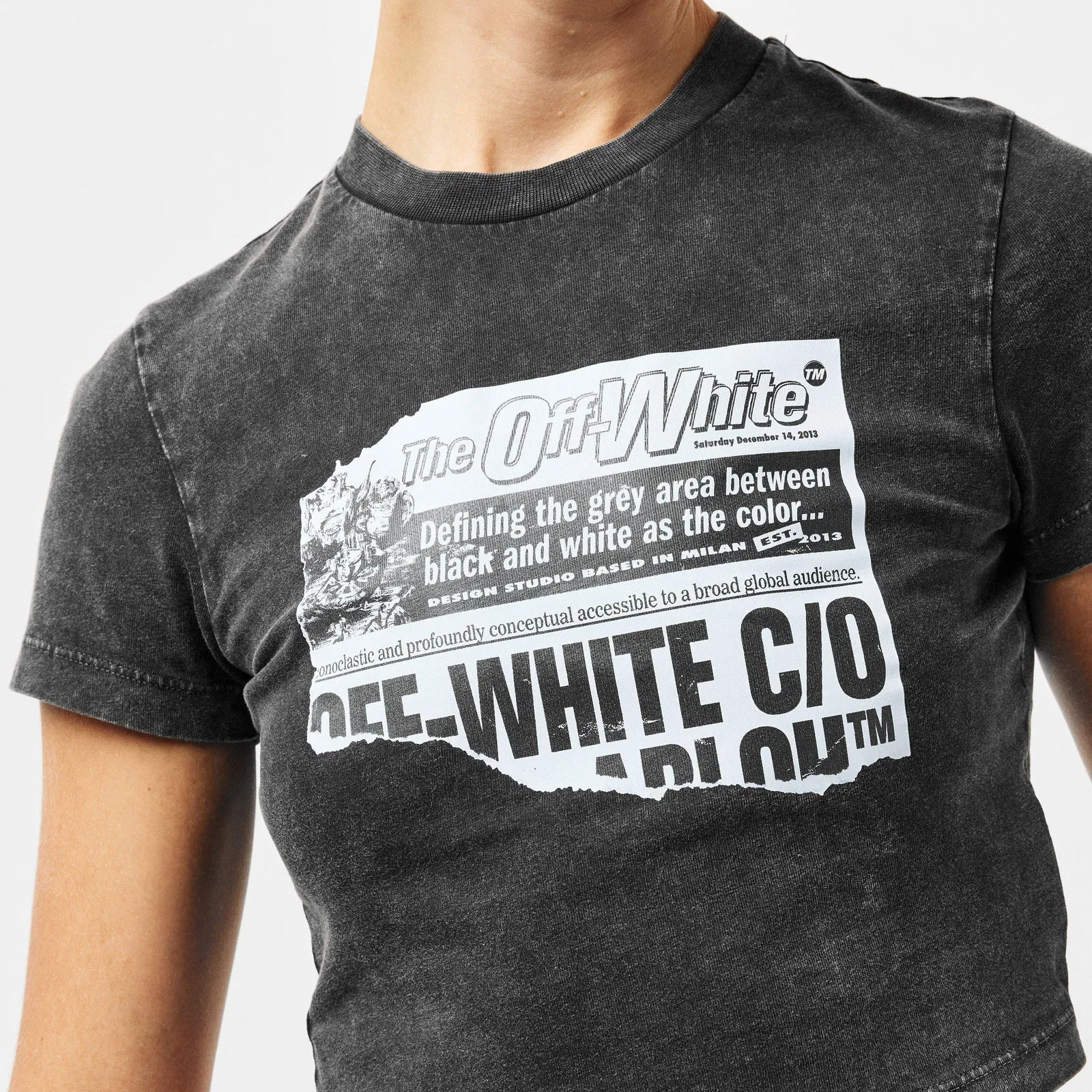 Marble Cropped Fitted Baby T-Shirt