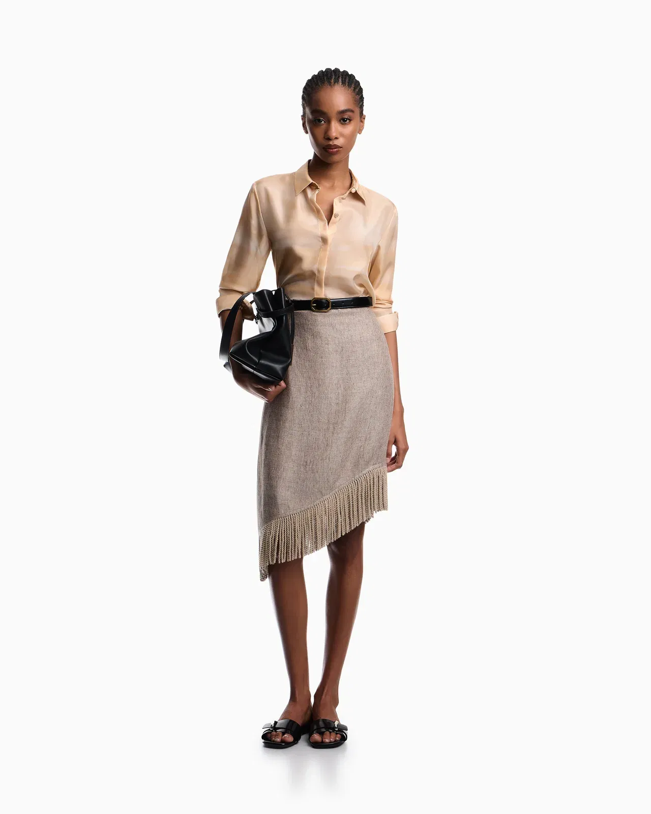 Emporio Armani Shirt in pongee silk with faded print